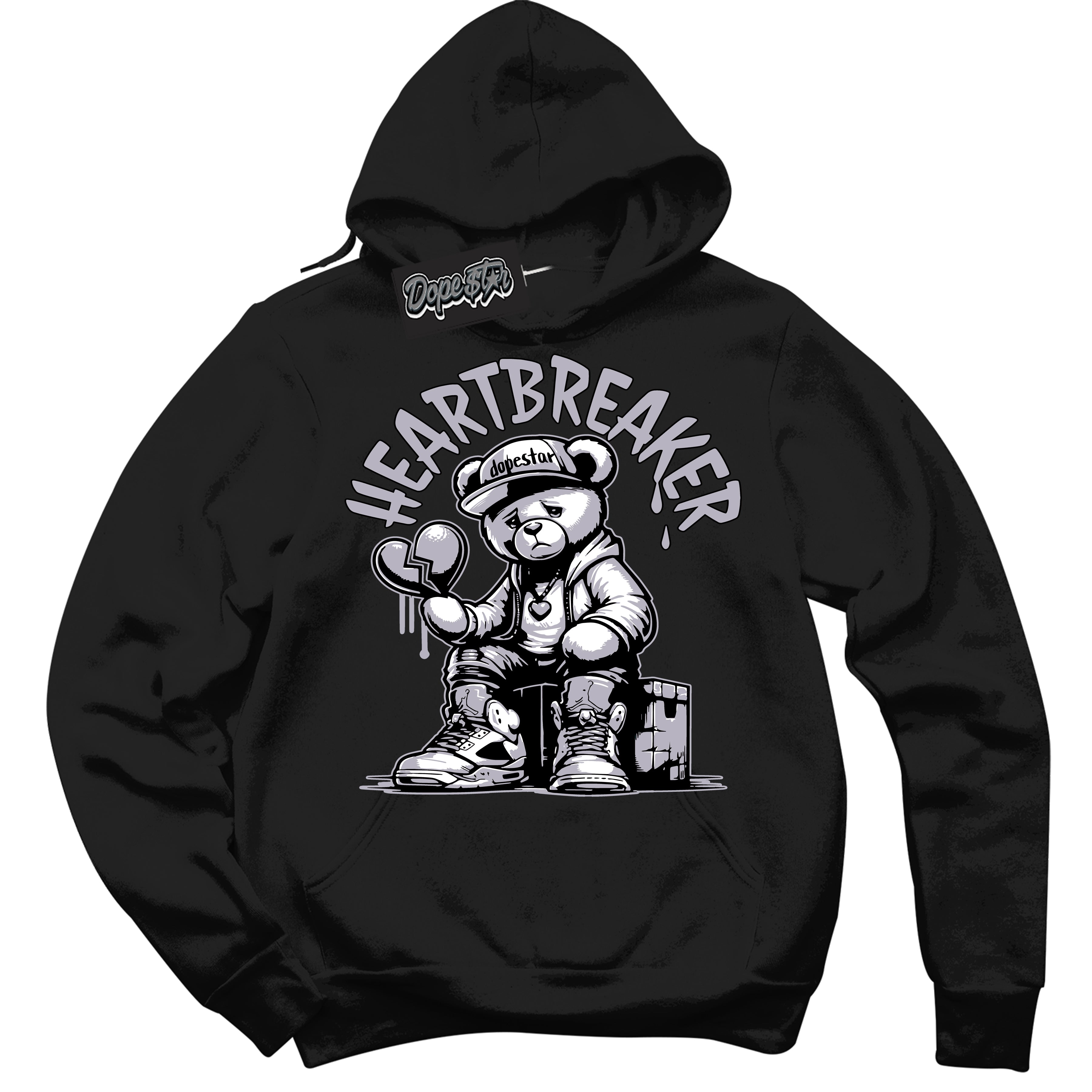 Cool Black Hoodie with “ Heartbreaker Bear ” design that Perfectly Matches OG Barons 1s Jordans.