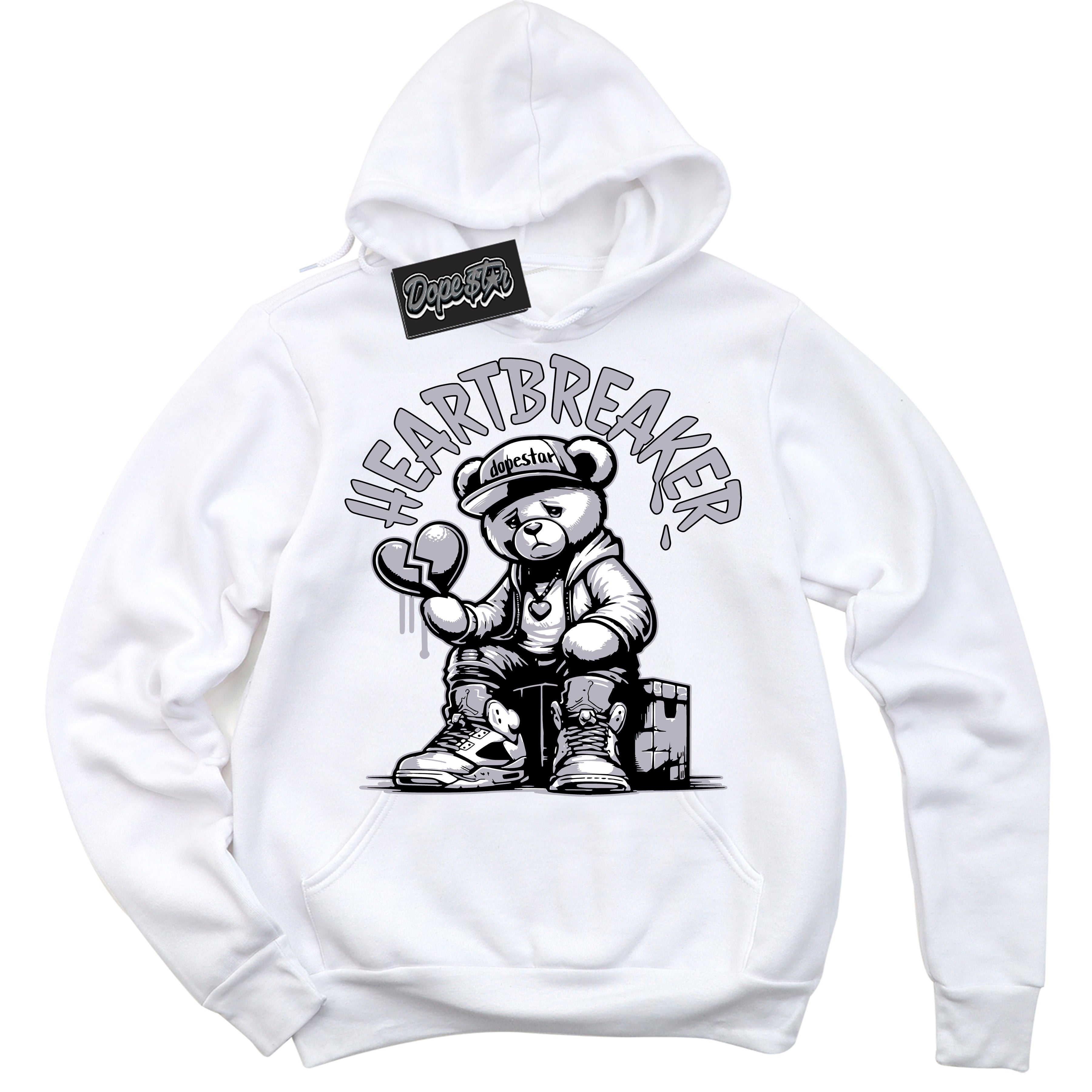 Cool White Hoodie with “ Heartbreaker Bear ” design that Perfectly Matches OG Barons 1s Jordans.