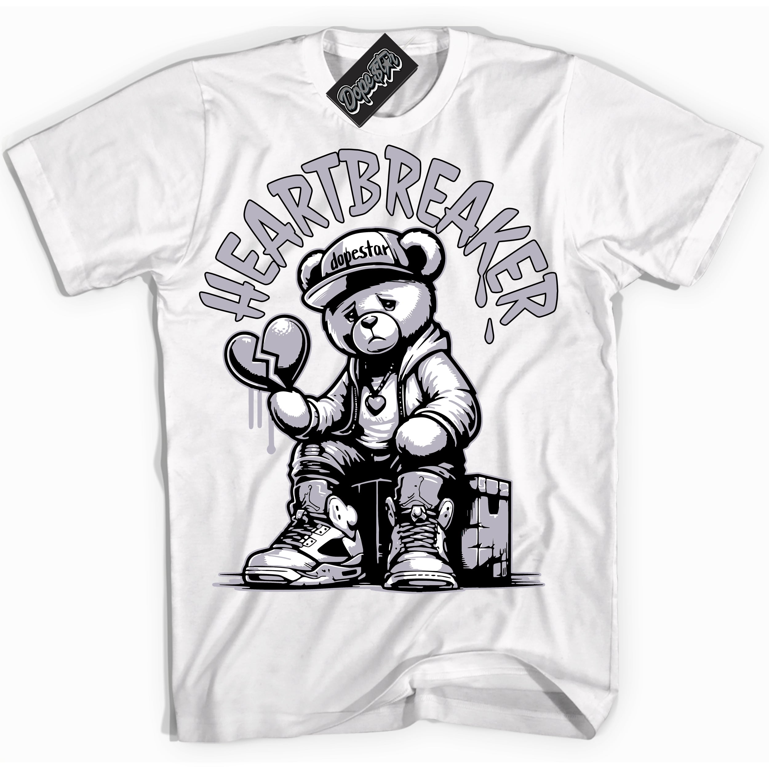 Cool White Shirt with “ Heartbreaker Bear ” design that perfectly matches OG Barons 1s Jordans.