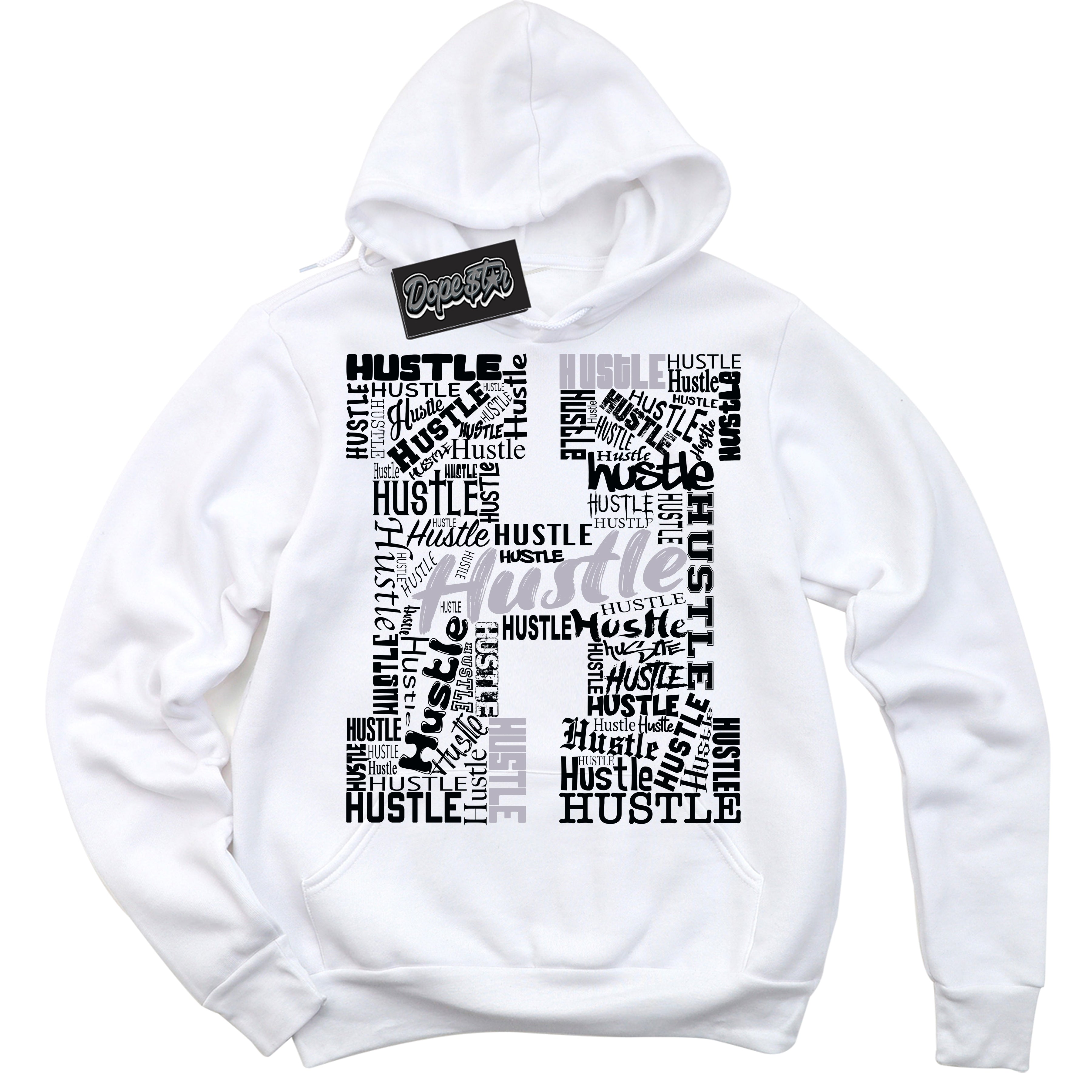 Cool White Hoodie with “ Hustle H ” design that Perfectly Matches OG Barons 1s Jordans.