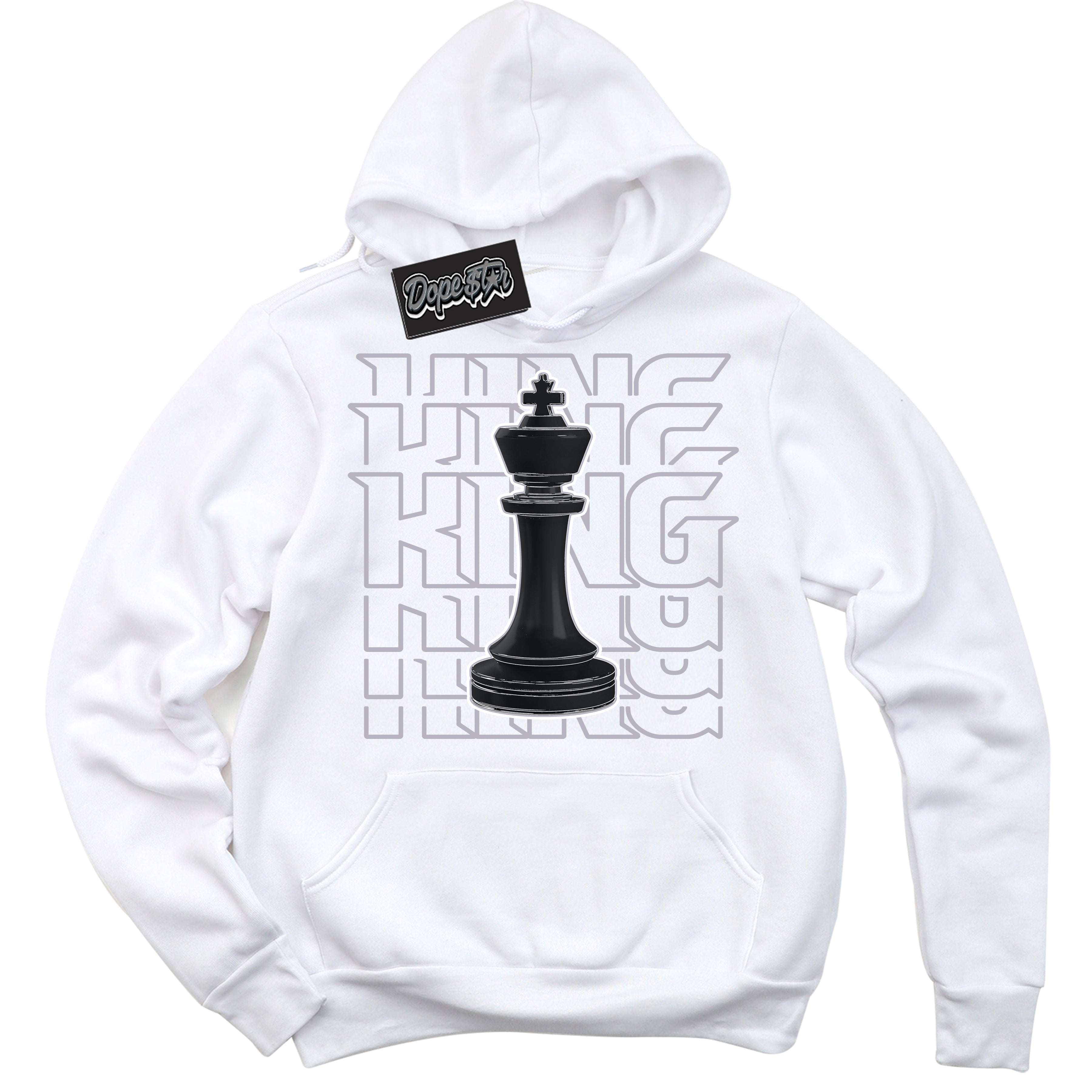 Cool White Hoodie with “ King Chess ” design that Perfectly Matches OG Barons 1s Jordans.
