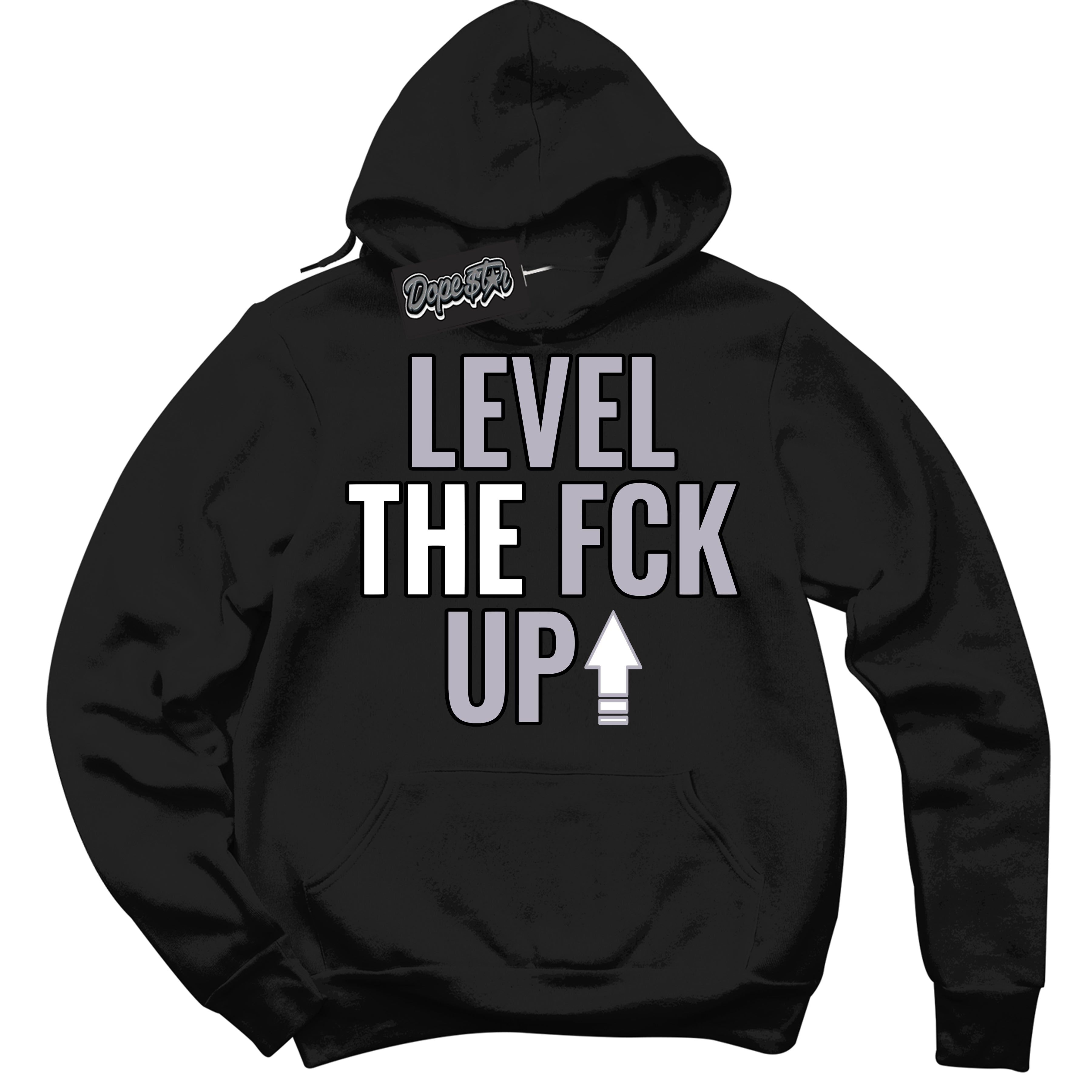 Cool Black Hoodie with “ Level The Fck Up ” design that Perfectly Matches OG Barons 1s Jordans.