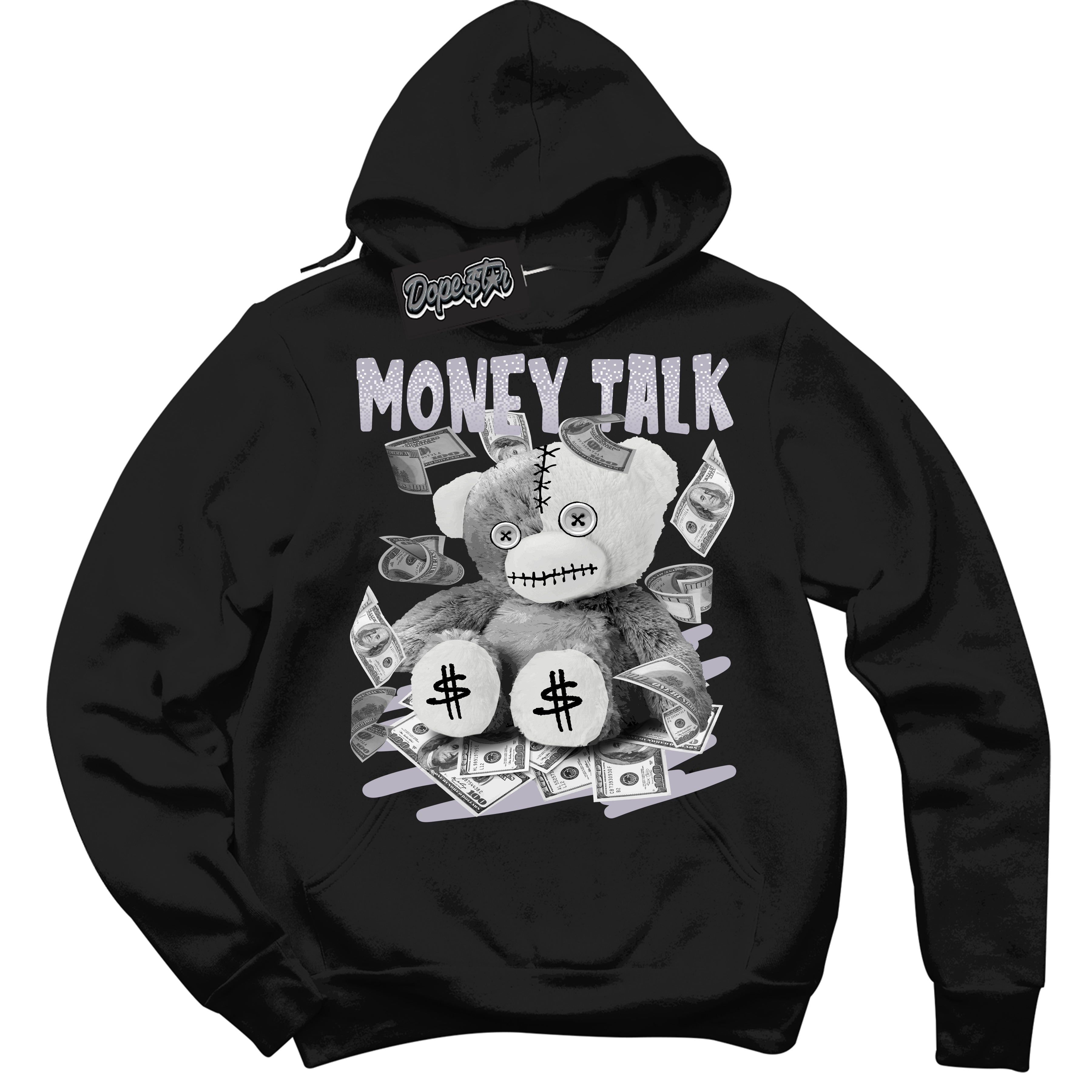 Cool Black Hoodie with “ Money Talk Bear ” design that Perfectly Matches OG Barons 1s Jordans.
