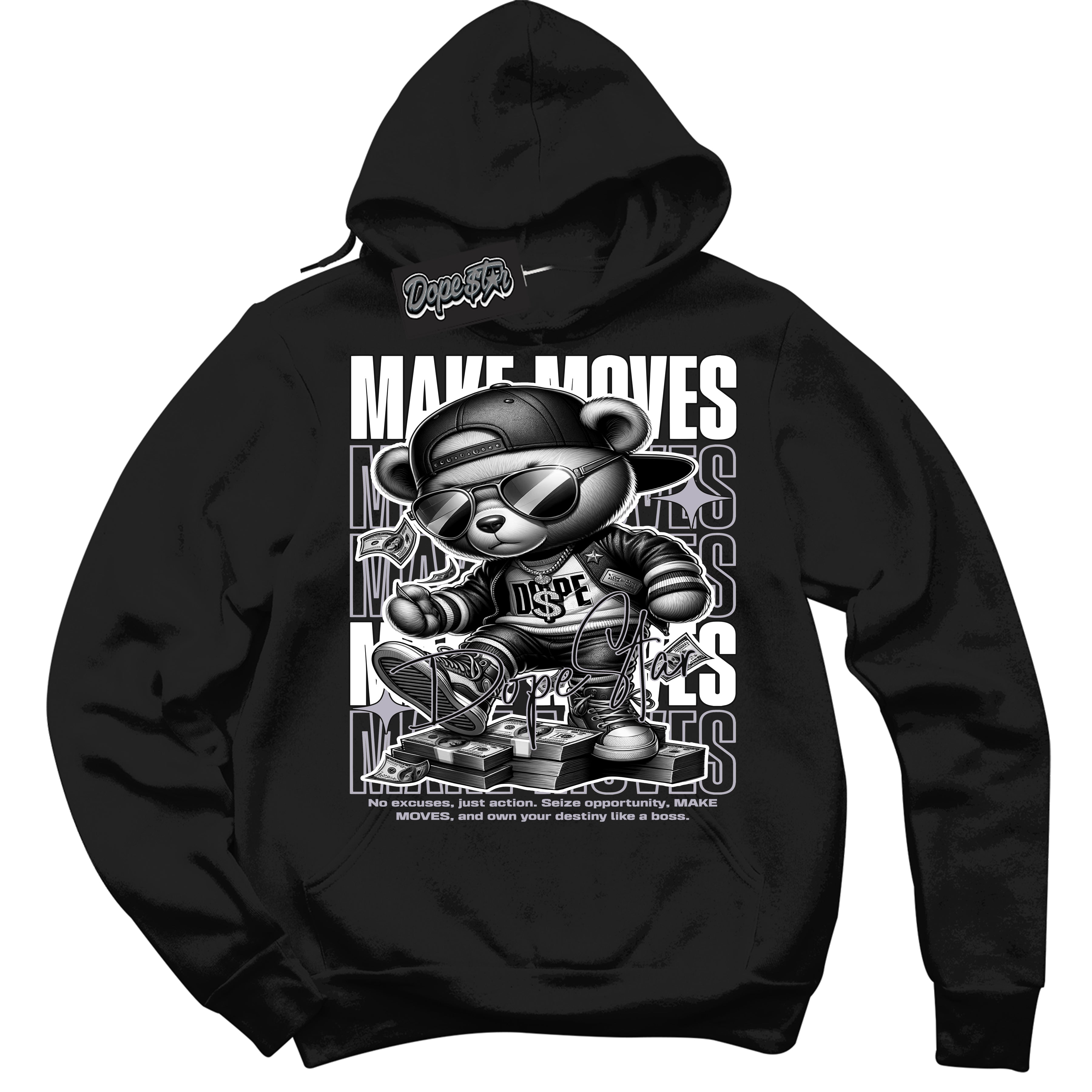 Cool Black Hoodie with “ Make Moves ” design that Perfectly Matches OG Barons 1s Jordans.