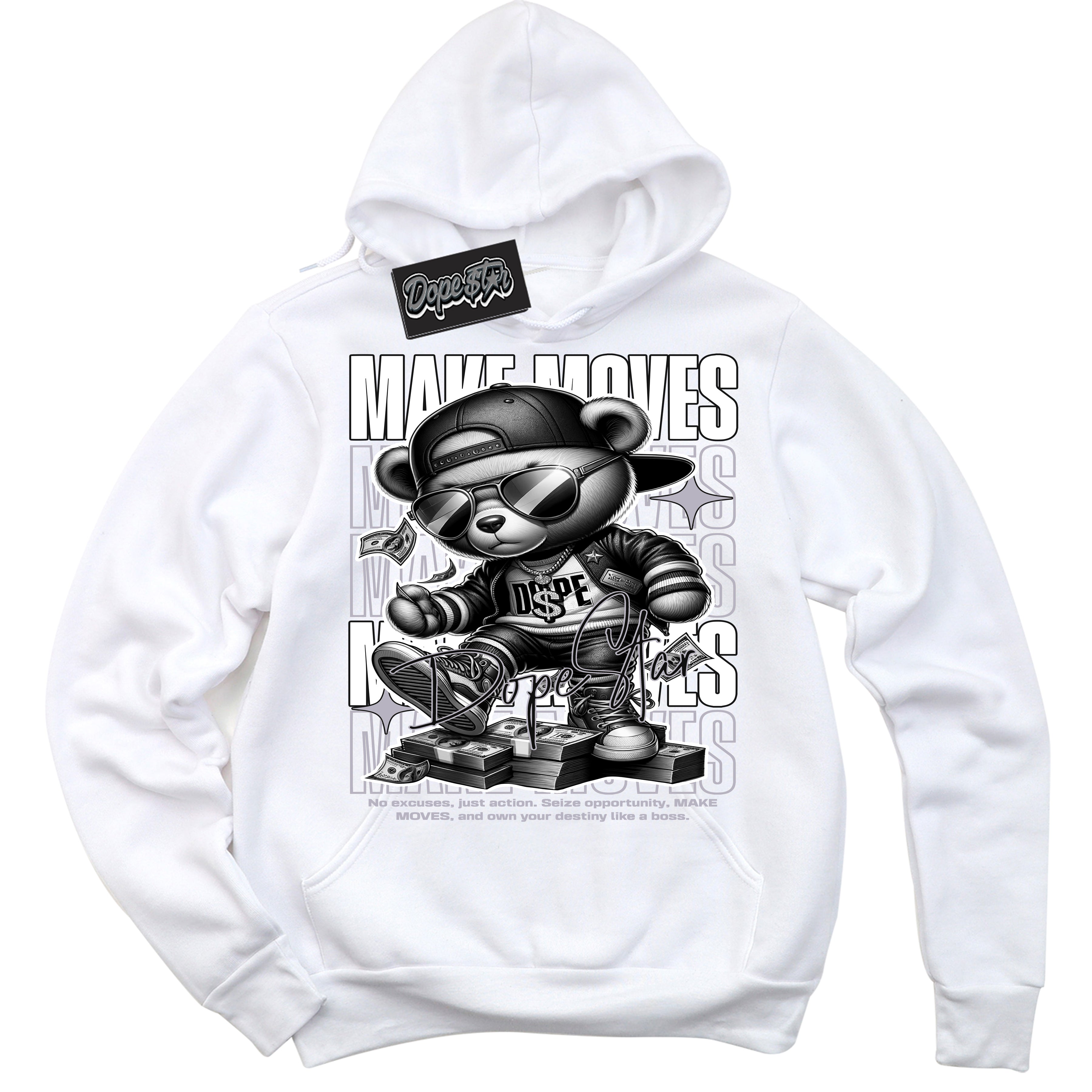 Cool White Hoodie with “ Make Moves ” design that Perfectly Matches OG Barons 1s Jordans.