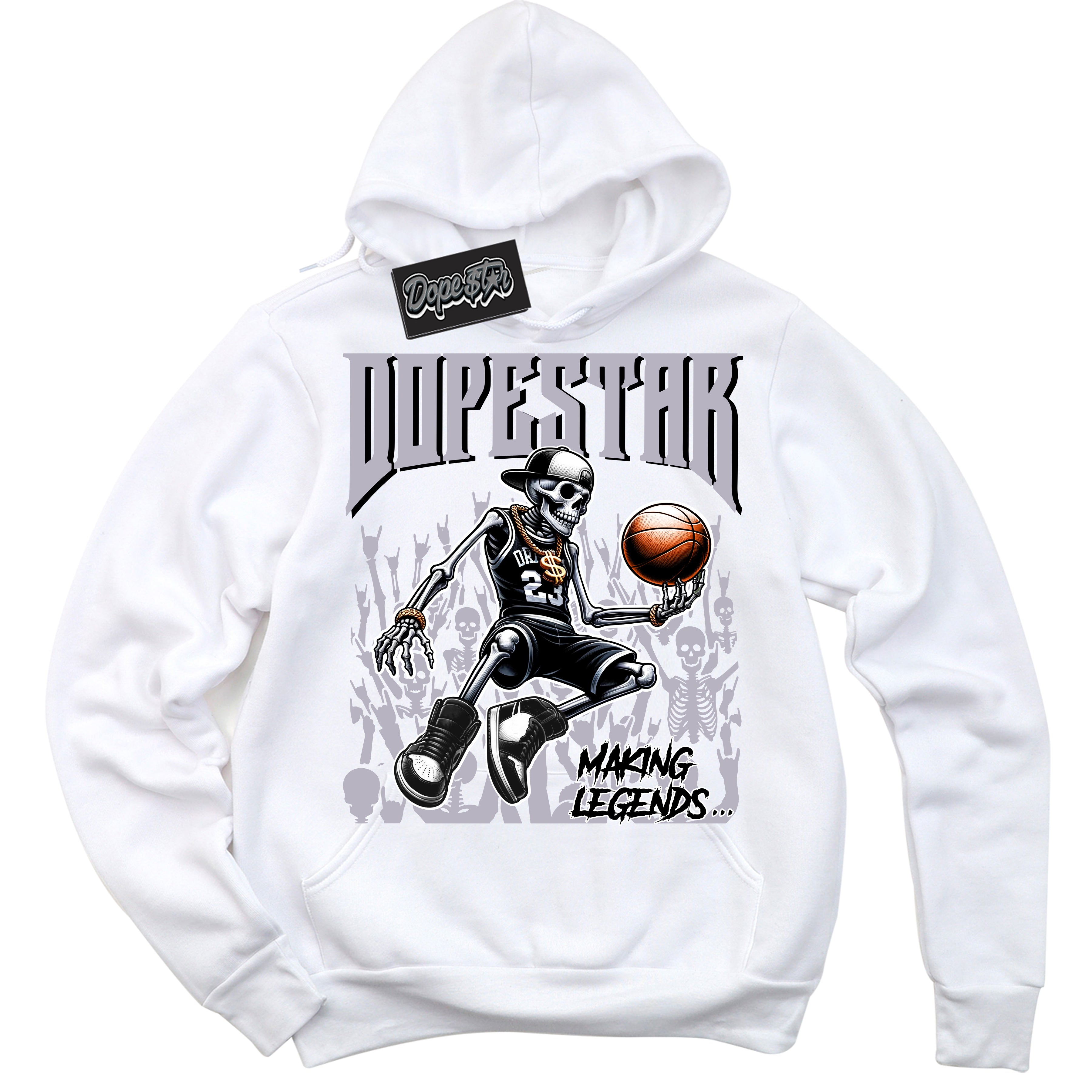 Cool White Hoodie with “ Making Legends ” design that Perfectly Matches OG Barons 1s Jordans.