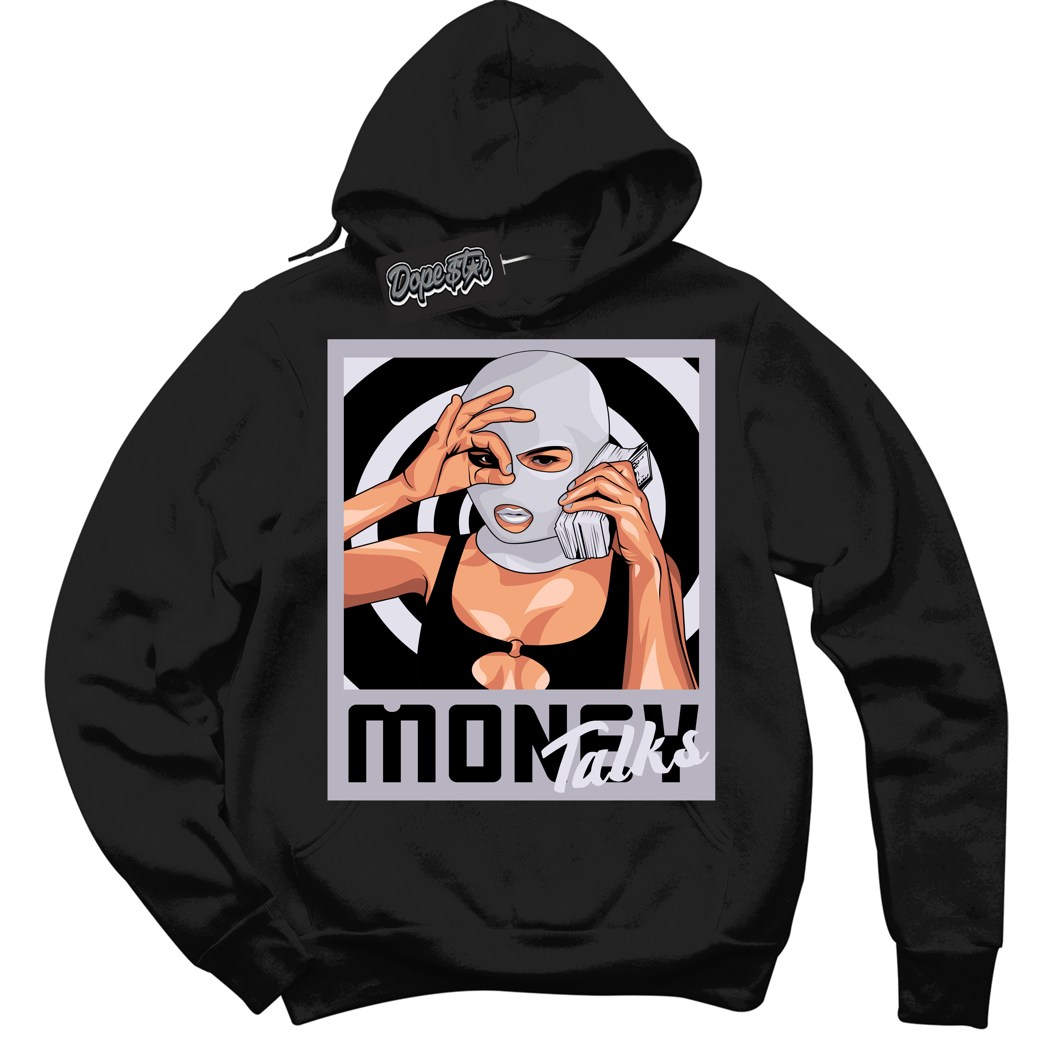 Cool Black Hoodie with “ Money Talks ” design that Perfectly Matches OG Barons 1s Jordans.