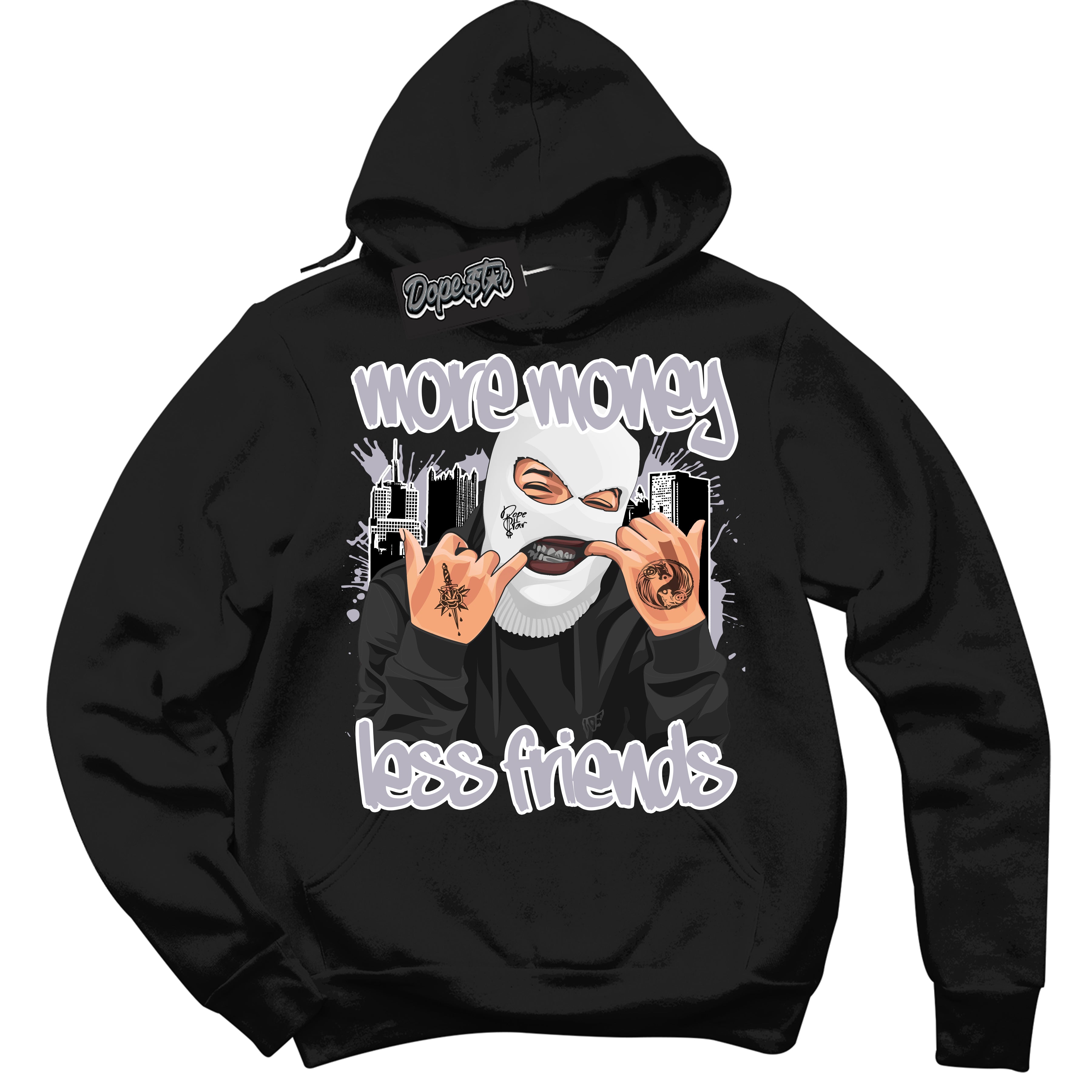 Cool Black Hoodie with “ More Money Less Friends ” design that Perfectly Matches OG Barons 1s Jordans.