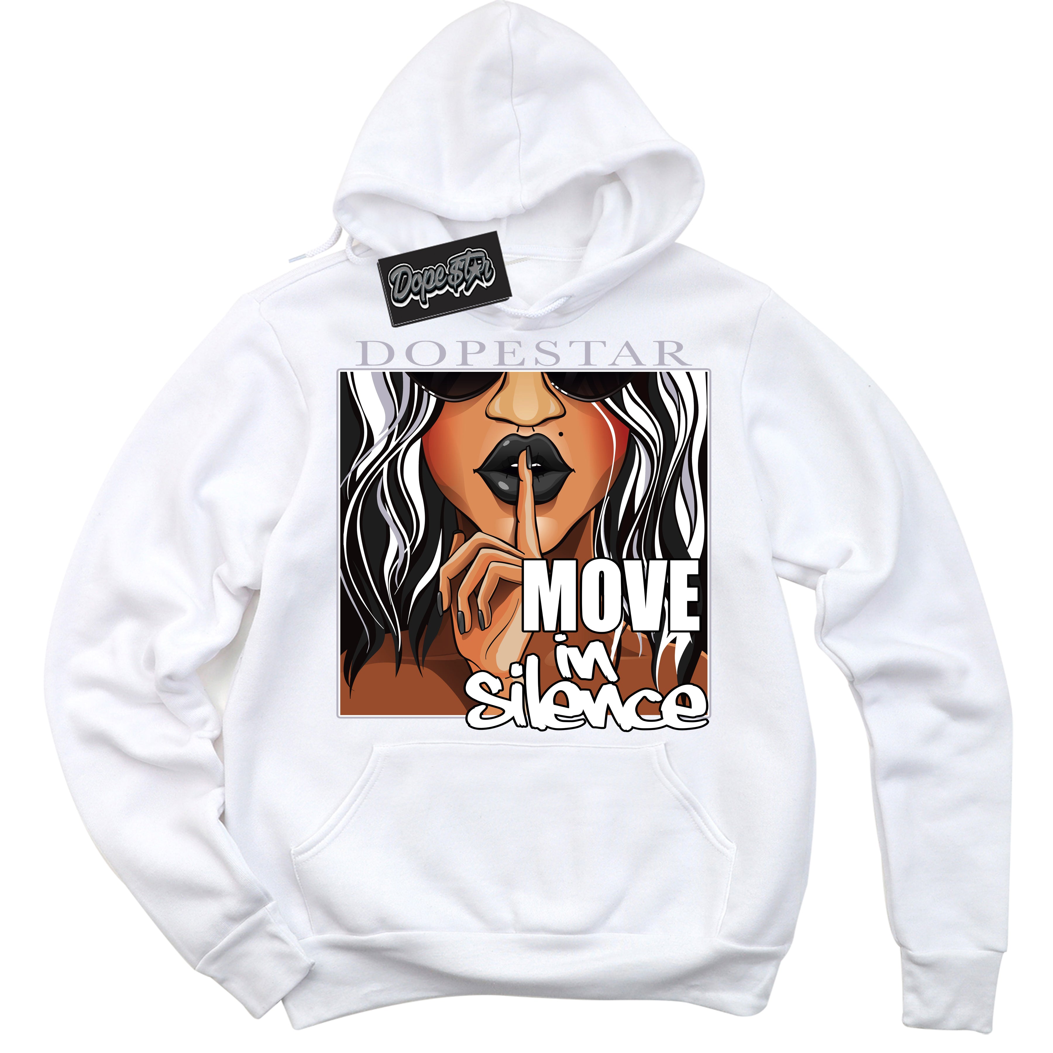 Cool White Hoodie with “ Move In Silence ” design that Perfectly Matches OG Barons 1s Jordans.