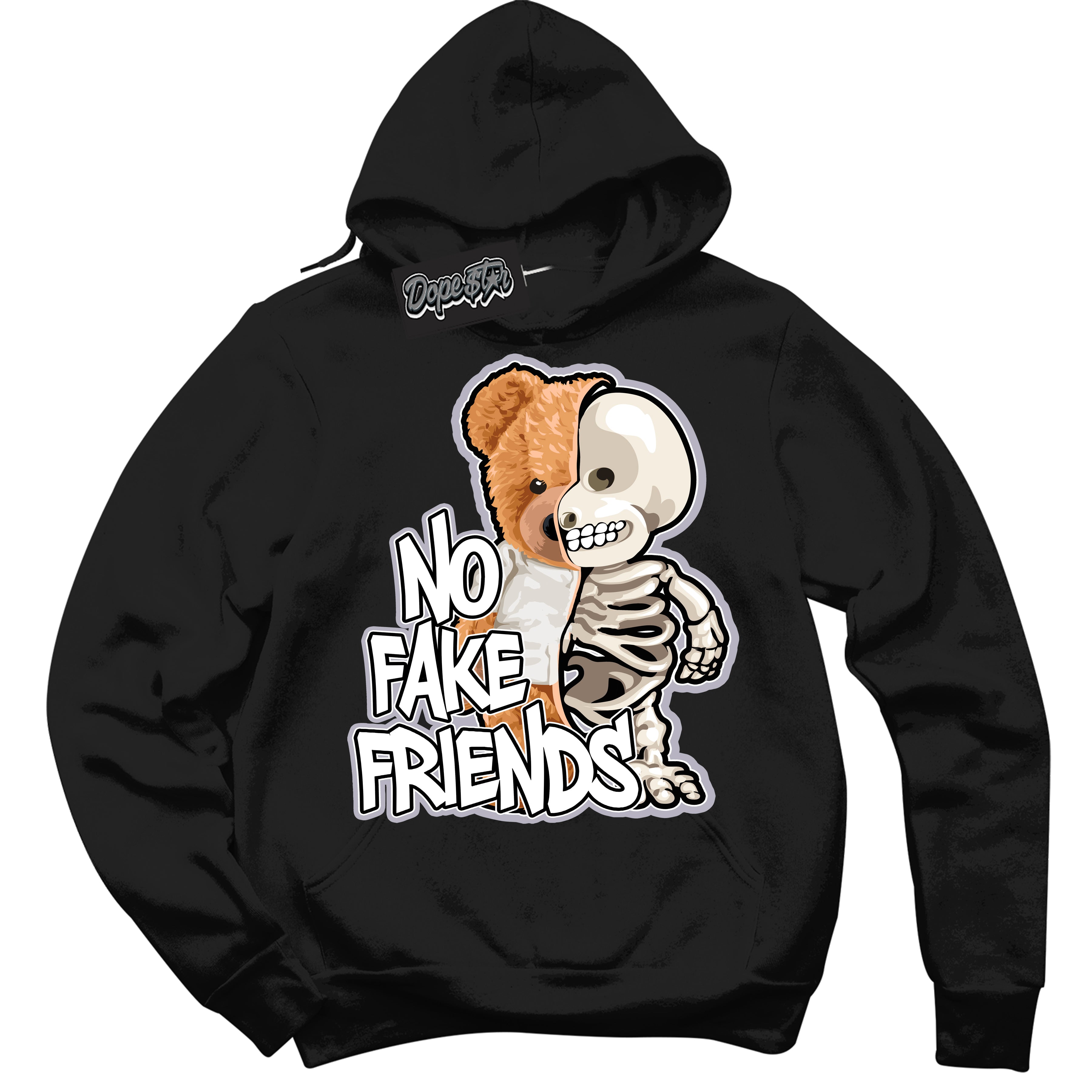 Cool Black Hoodie with “ No Fake Friends ” design that Perfectly Matches OG Barons 1s Jordans.
