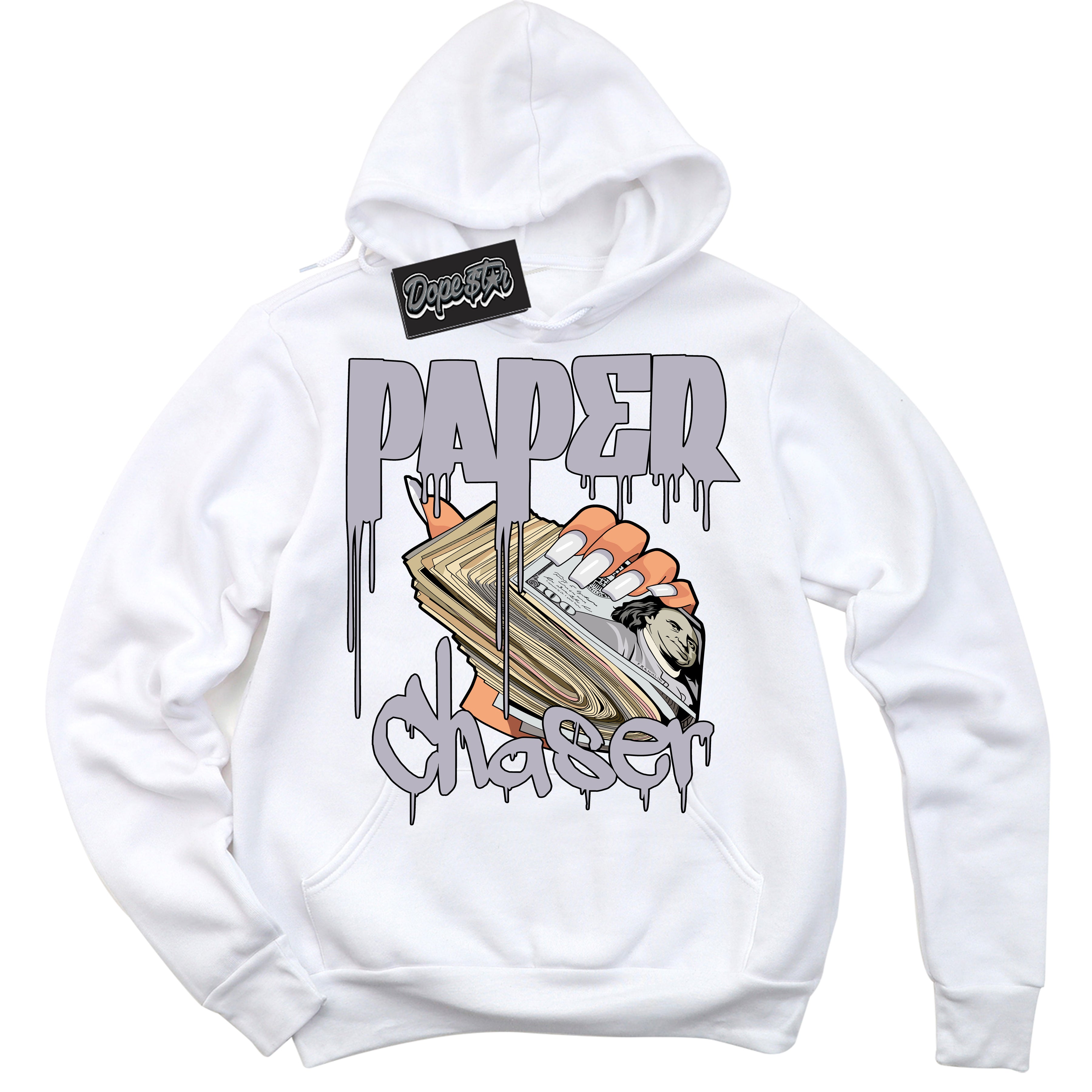 Cool White Hoodie with “ Paper Chaser ” design that Perfectly Matches OG Barons 1s Jordans.