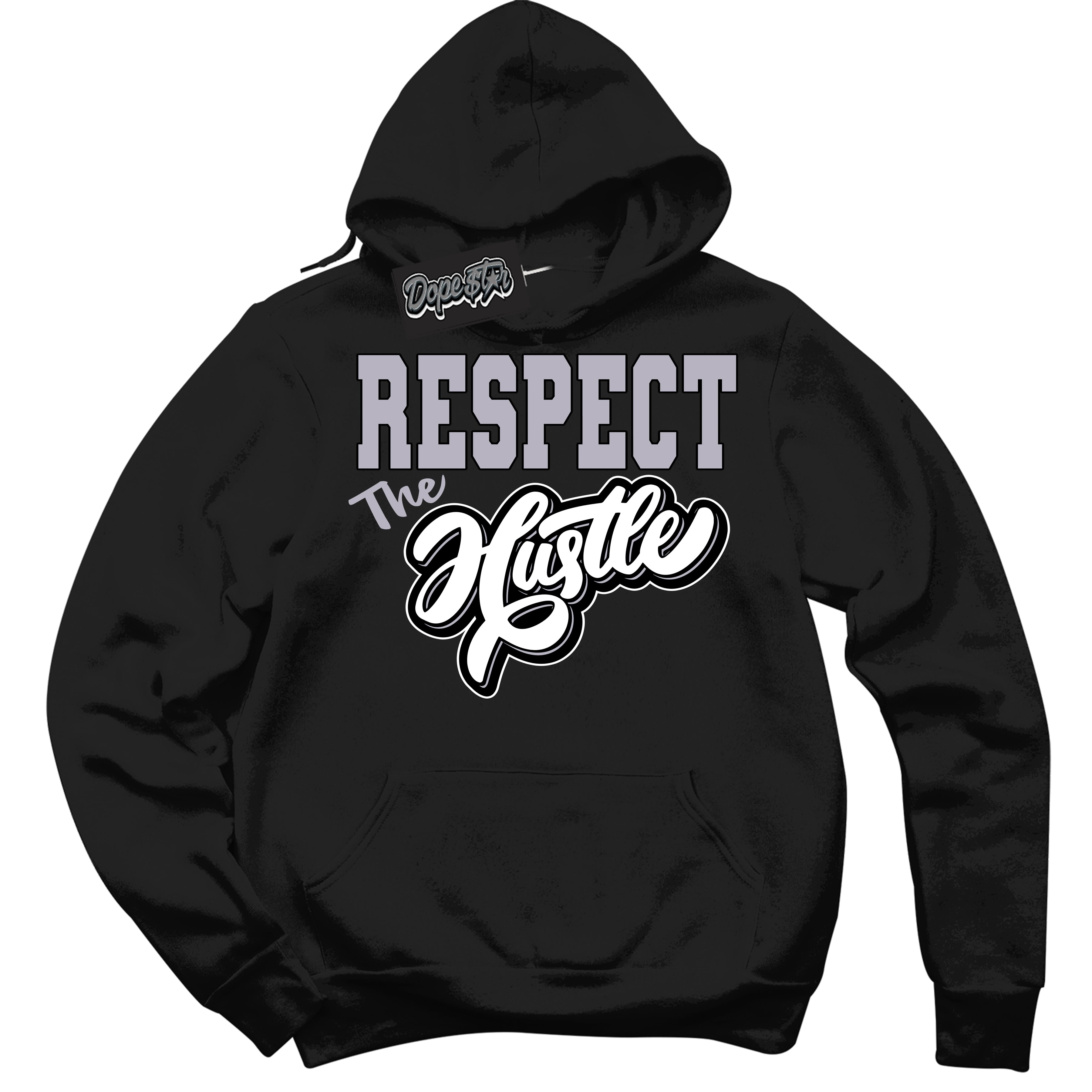 Cool Black Hoodie with “ Respect The Hustle ” design that Perfectly Matches OG Barons 1s Jordans.