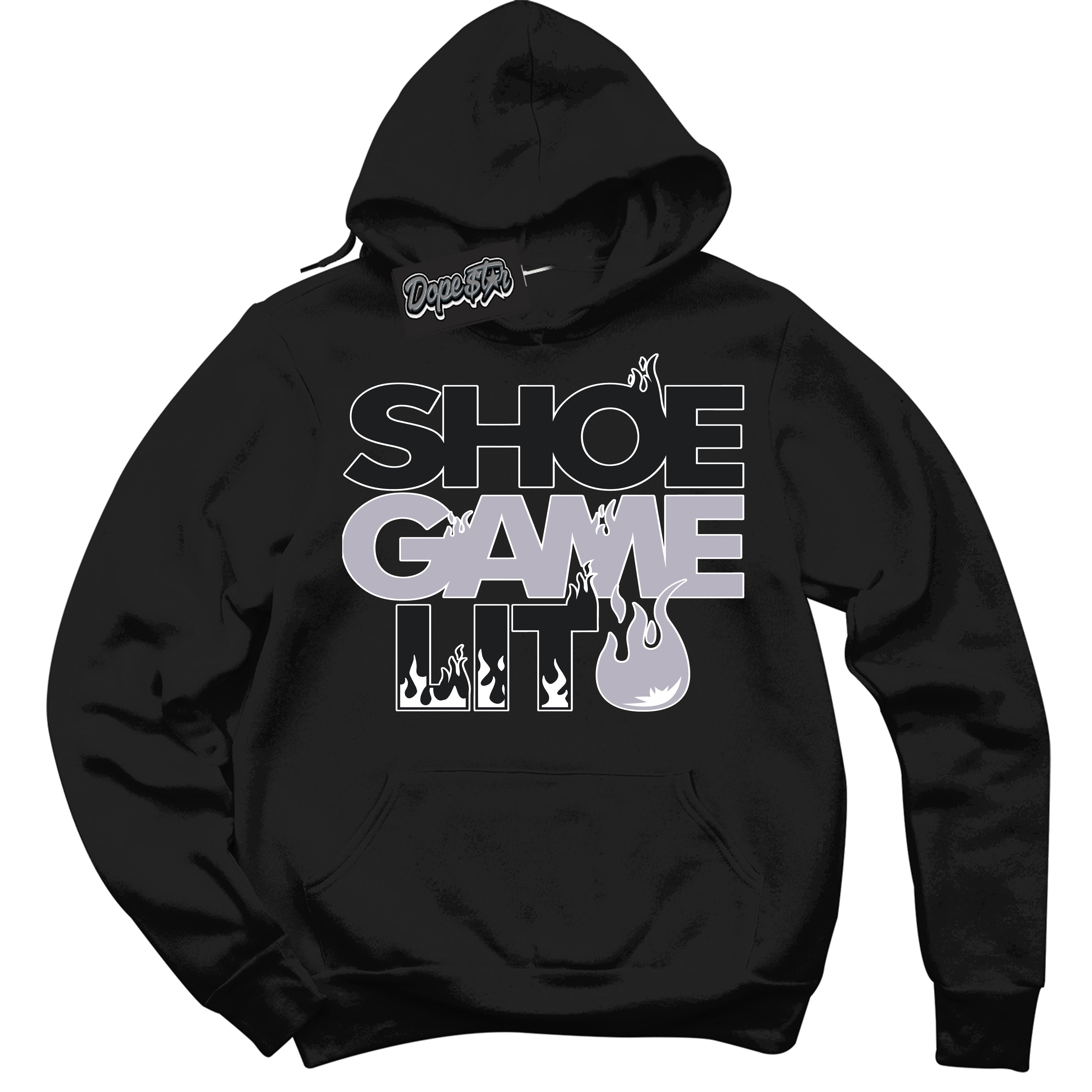 Cool Black Hoodie with “ Shoe Game Lit ” design that Perfectly Matches OG Barons 1s Jordans.