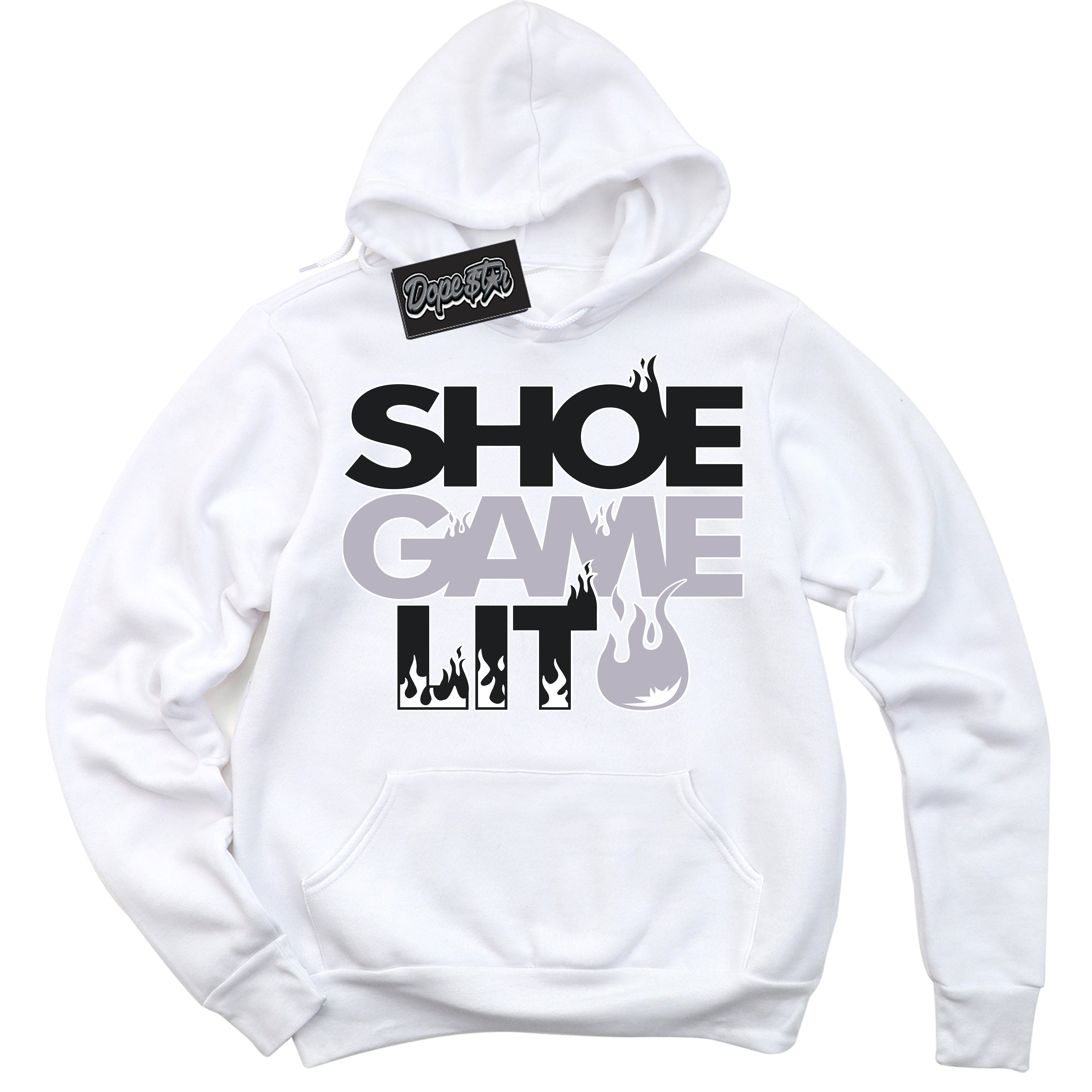 Cool White Hoodie with “ Shoe Game Lit ” design that Perfectly Matches OG Barons 1s Jordans.