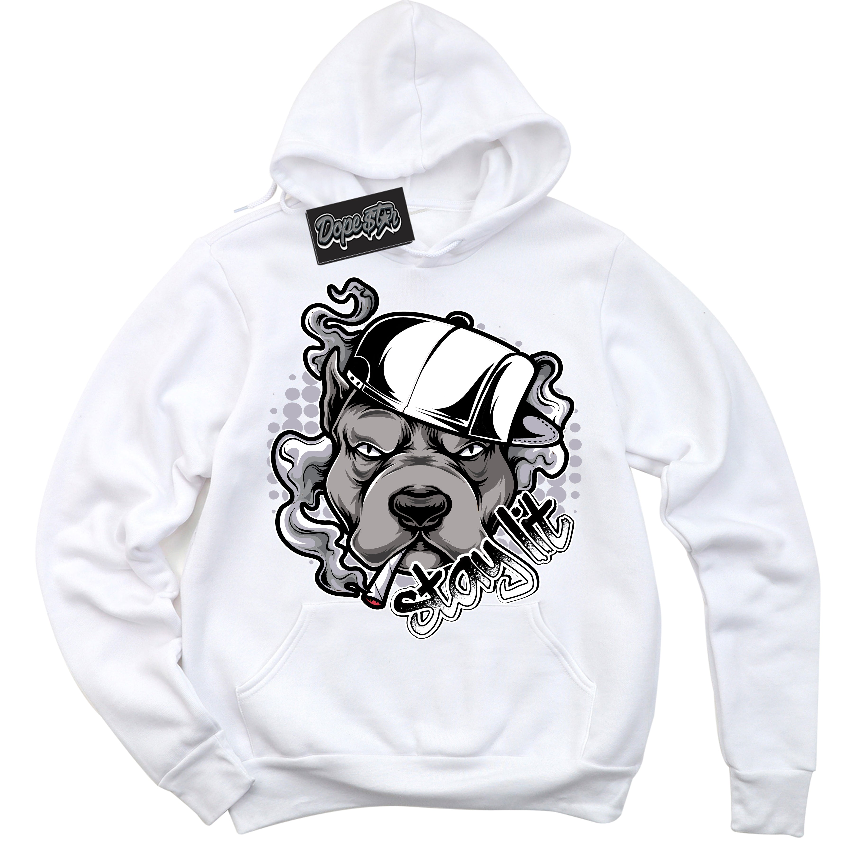 Cool White Hoodie with “ Stay Lit ” design that Perfectly Matches OG Barons 1s Jordans.