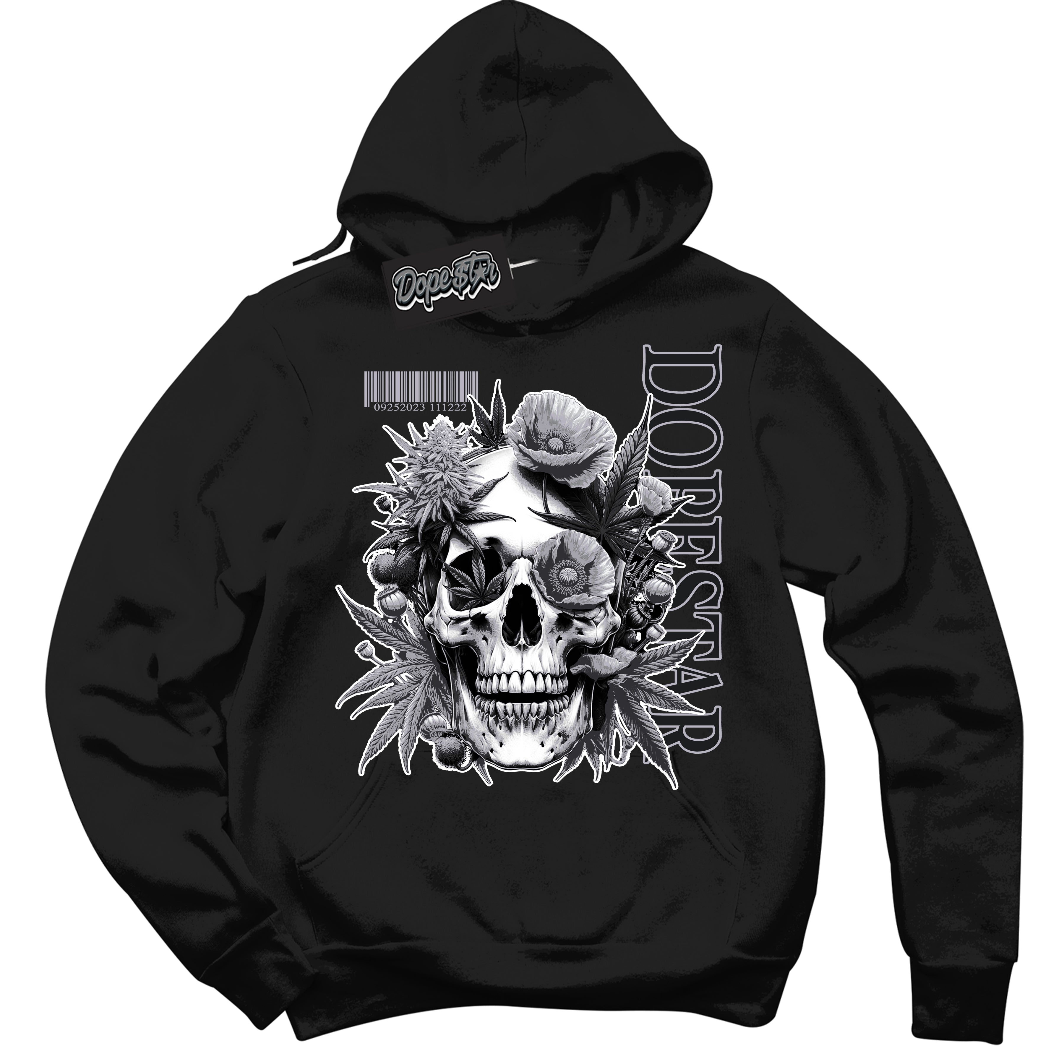 Cool Black Hoodie with “ Skull Poppies ” design that Perfectly Matches OG Barons 1s Jordans.