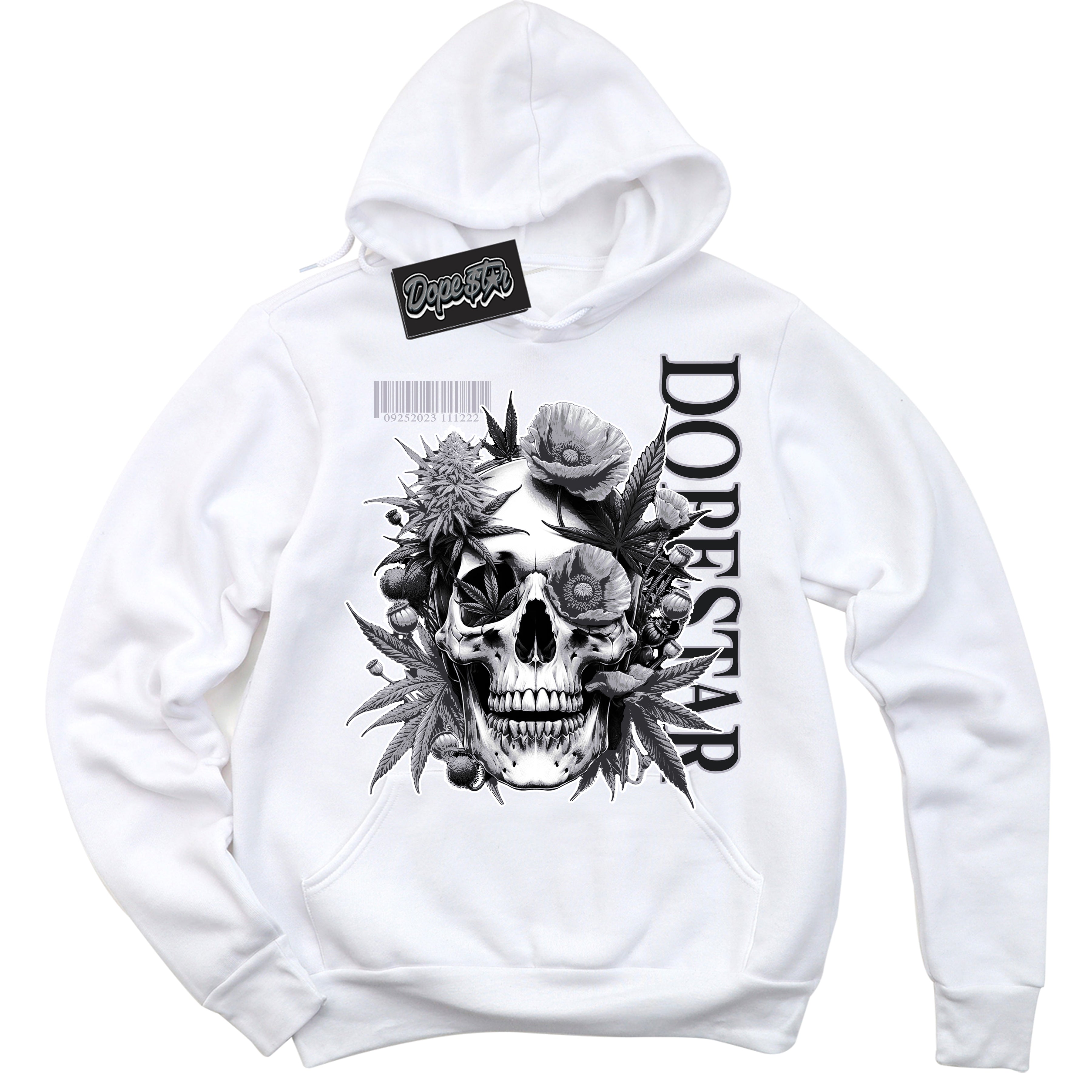 Cool White Hoodie with “ Skull Poppies ” design that Perfectly Matches OG Barons 1s Jordans.