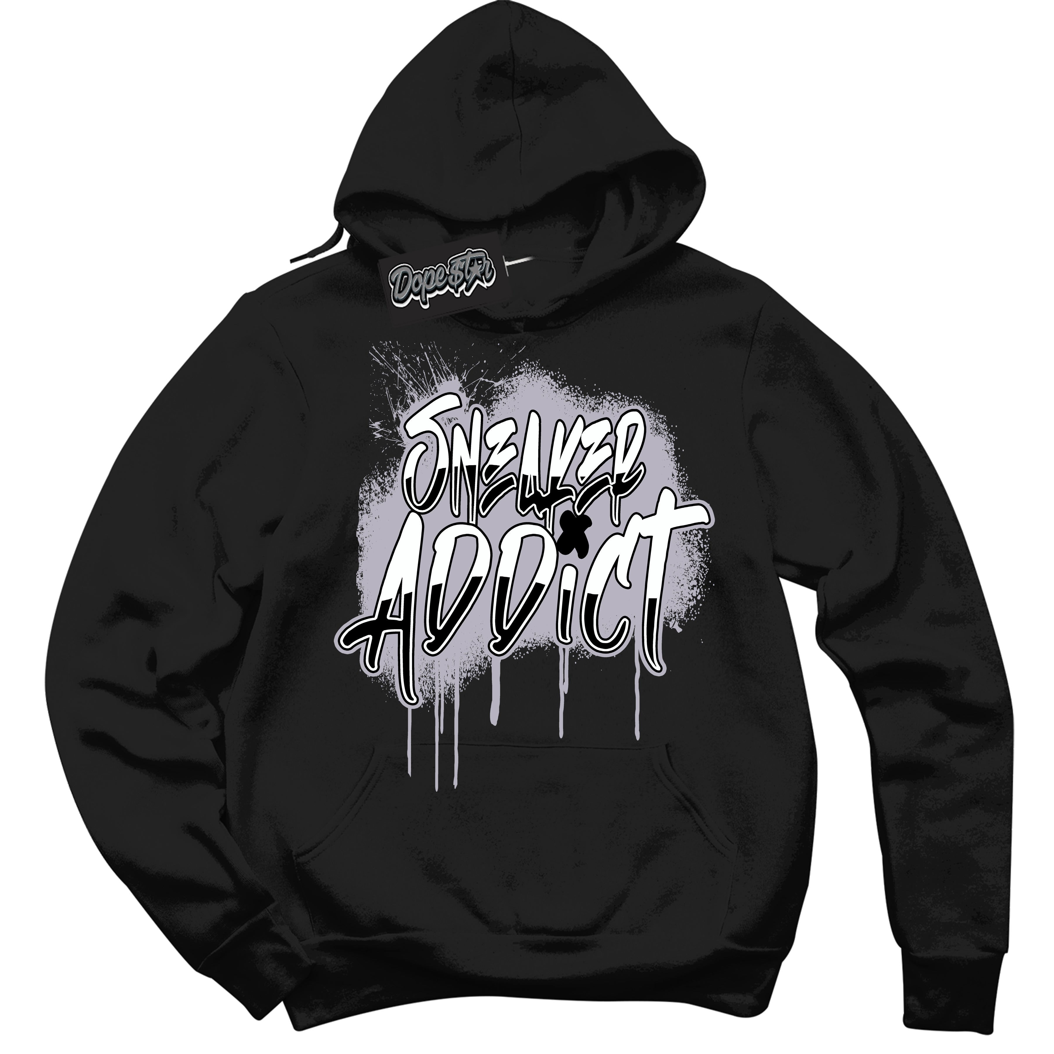 Cool Black Hoodie with “ Sneaker Addict ” design that Perfectly Matches OG Barons 1s Jordans.