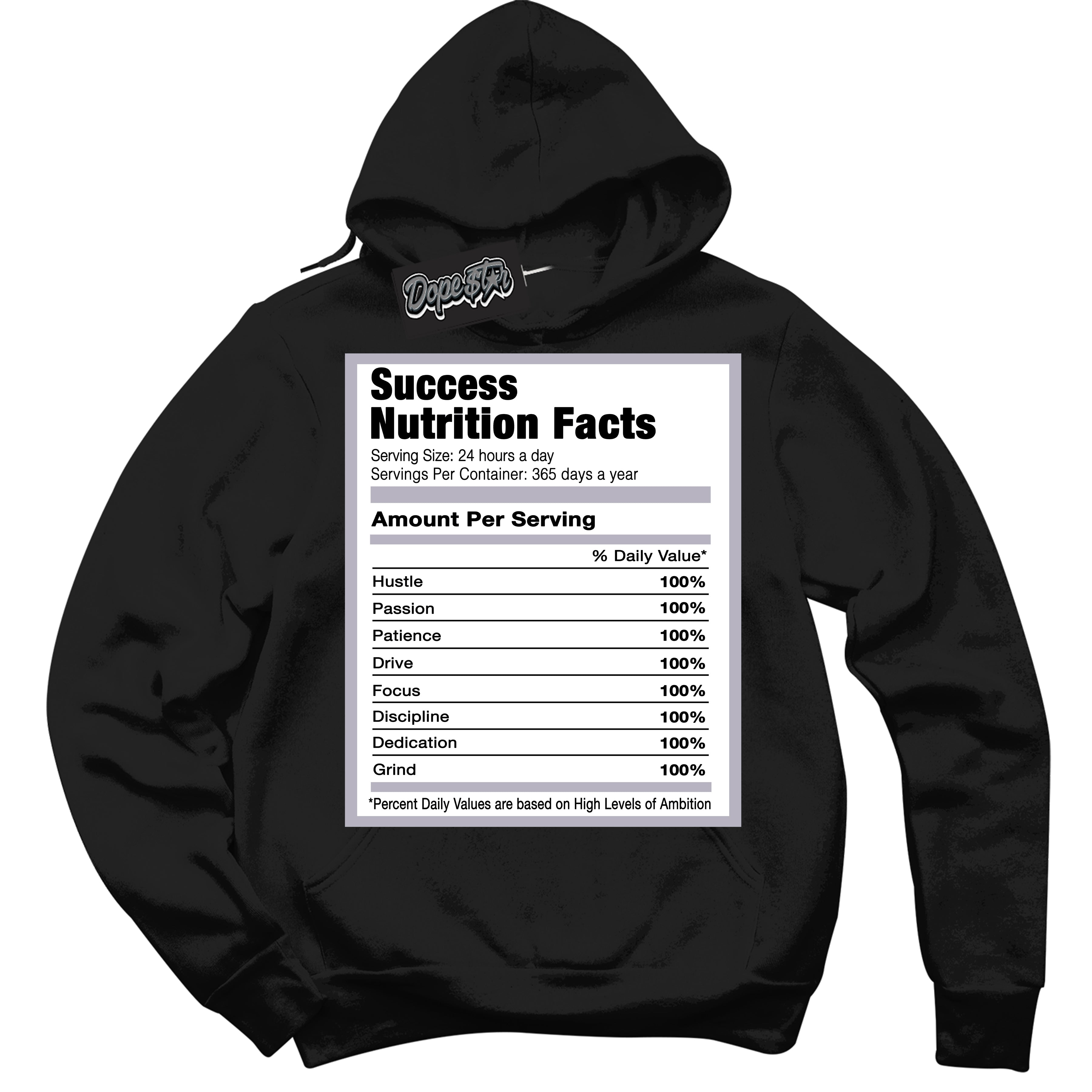 Cool Black Hoodie with “ Success Nutrition ” design that Perfectly Matches OG Barons 1s Jordans.