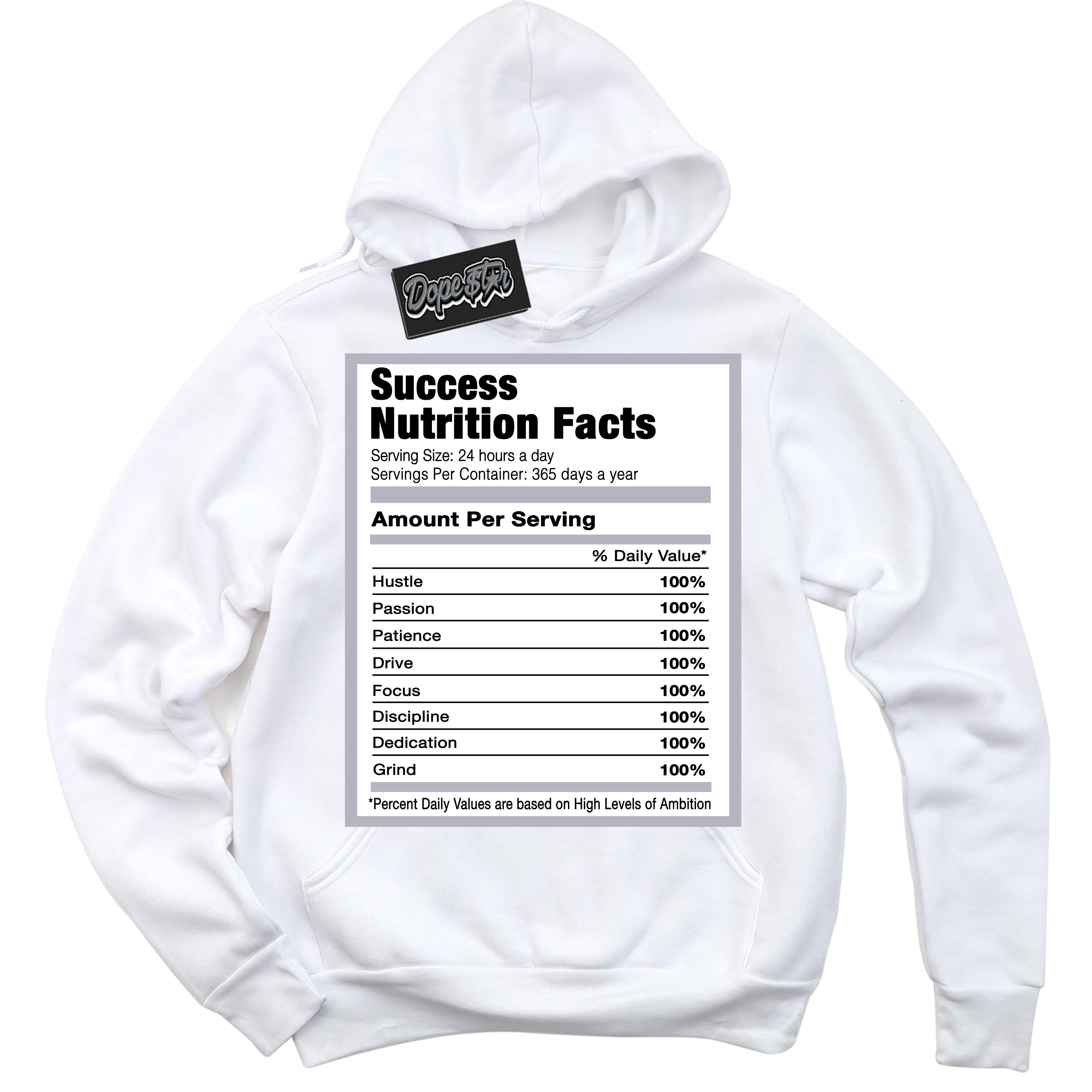 Cool White Hoodie with “ Success Nutrition ” design that Perfectly Matches OG Barons 1s Jordans.