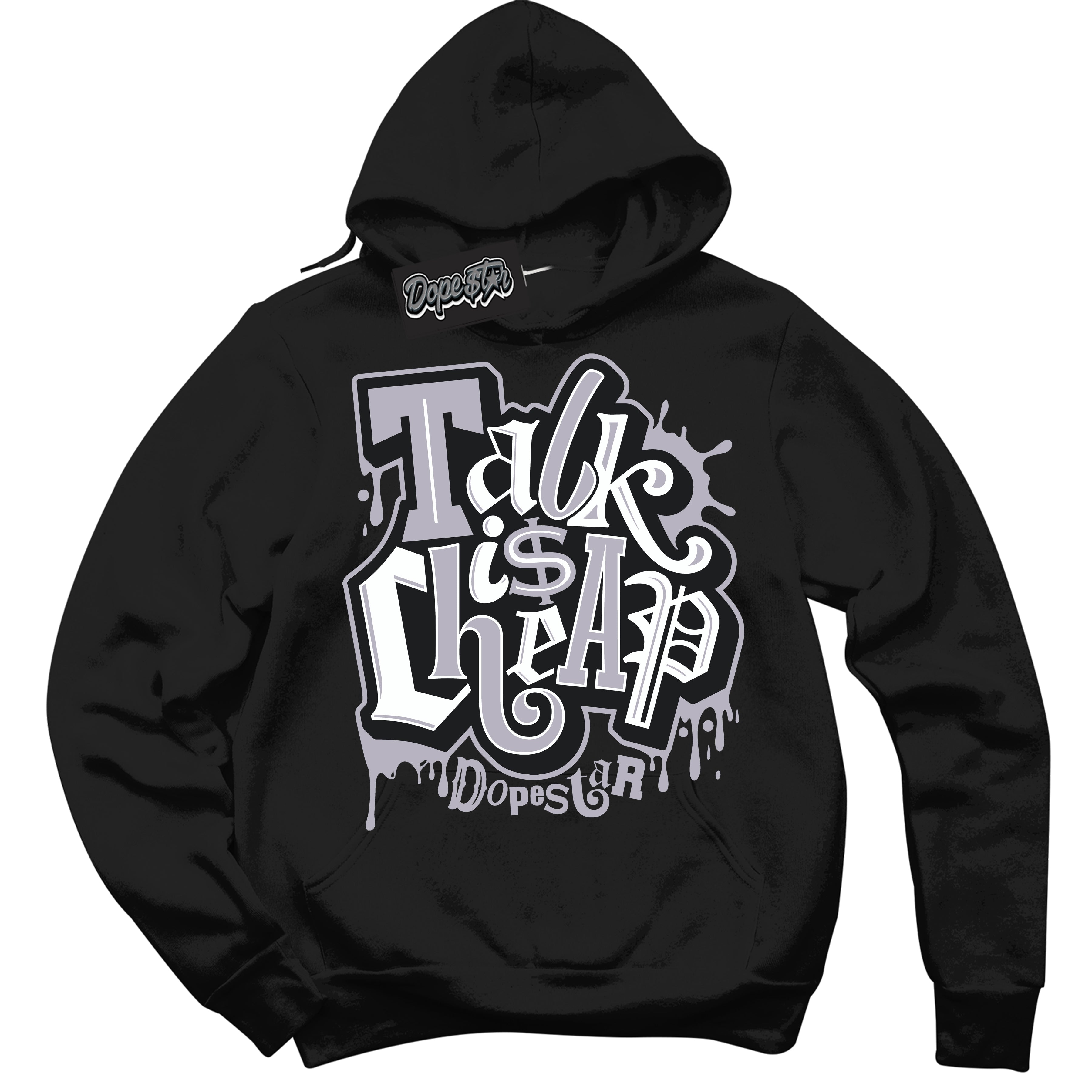 Cool Black Hoodie with “ Talk Is Cheap ” design that Perfectly Matches OG Barons 1s Jordans.