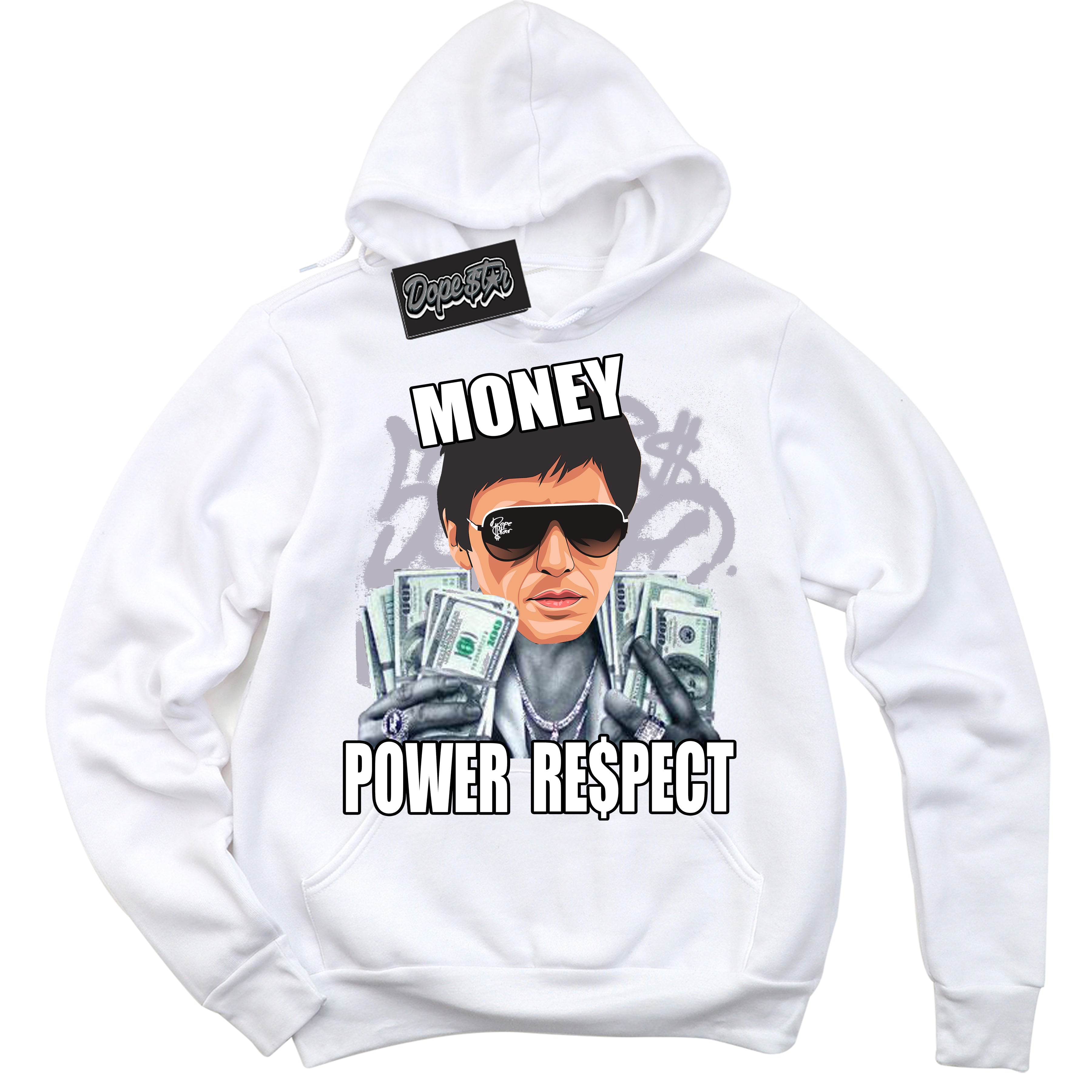 Cool White Hoodie with “ Tony Montana ” design that Perfectly Matches OG Barons 1s Jordans.