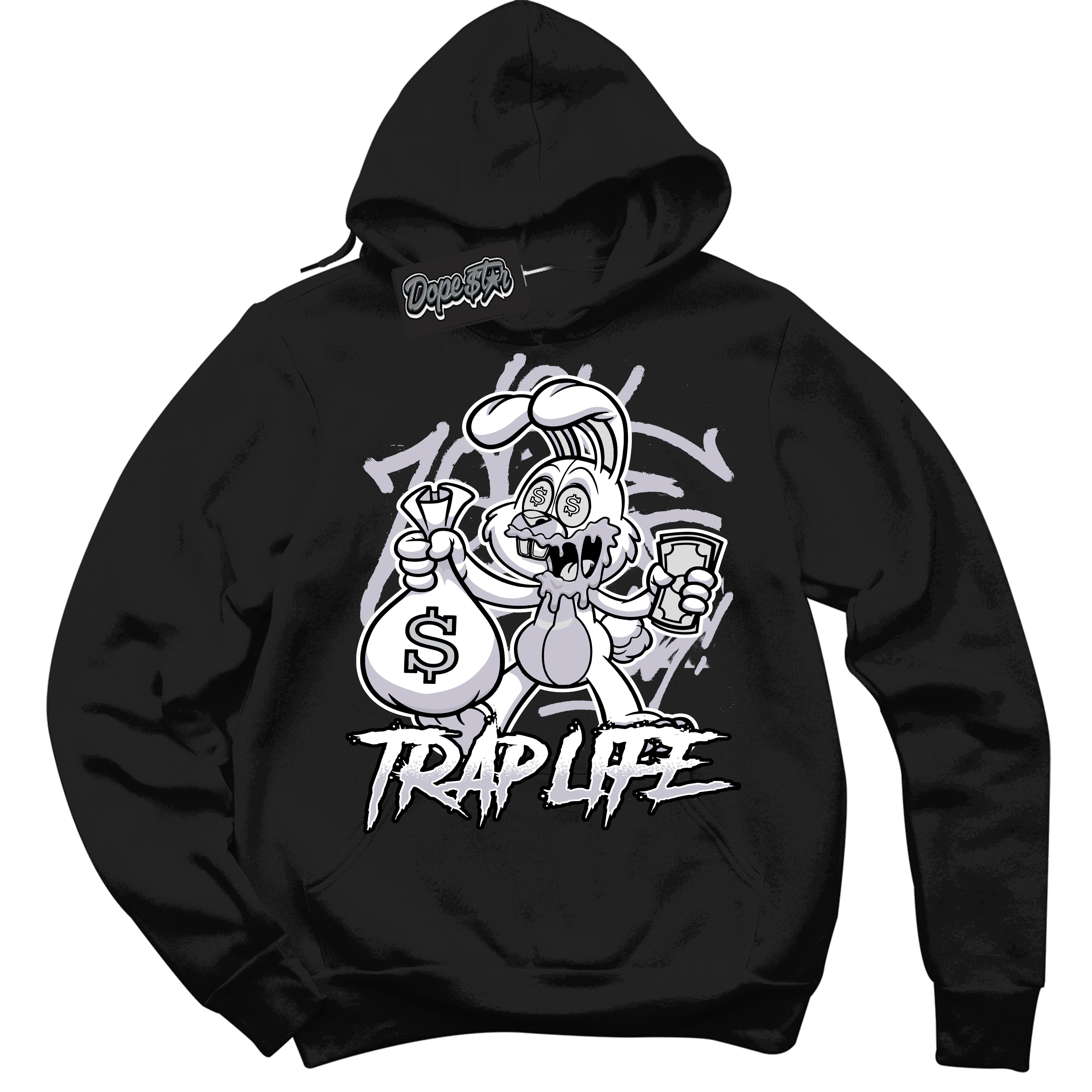 Cool Black Hoodie with “ Trap Rabbit ” design that Perfectly Matches OG Barons 1s Jordans.