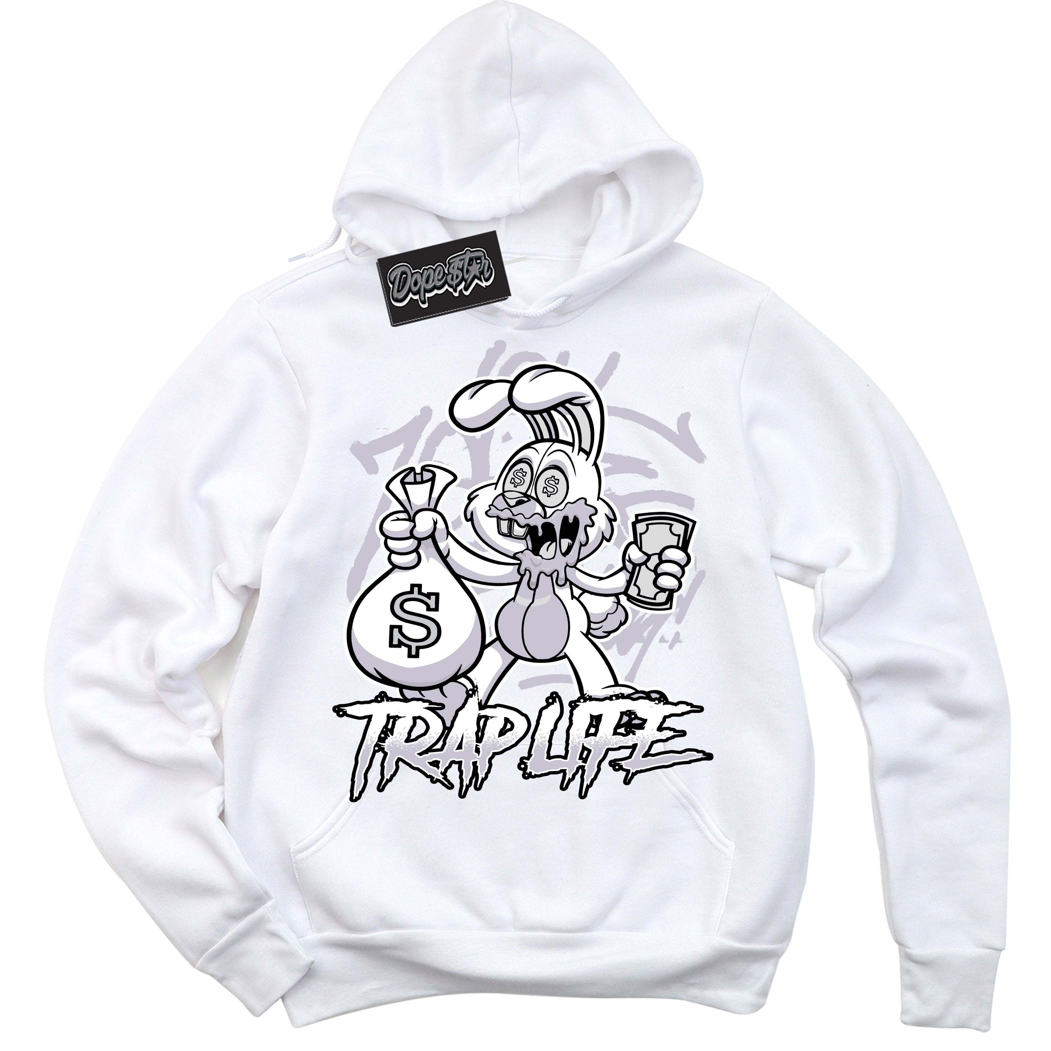 Cool White Hoodie with “ Trap Rabbit ” design that Perfectly Matches OG Barons 1s Jordans.