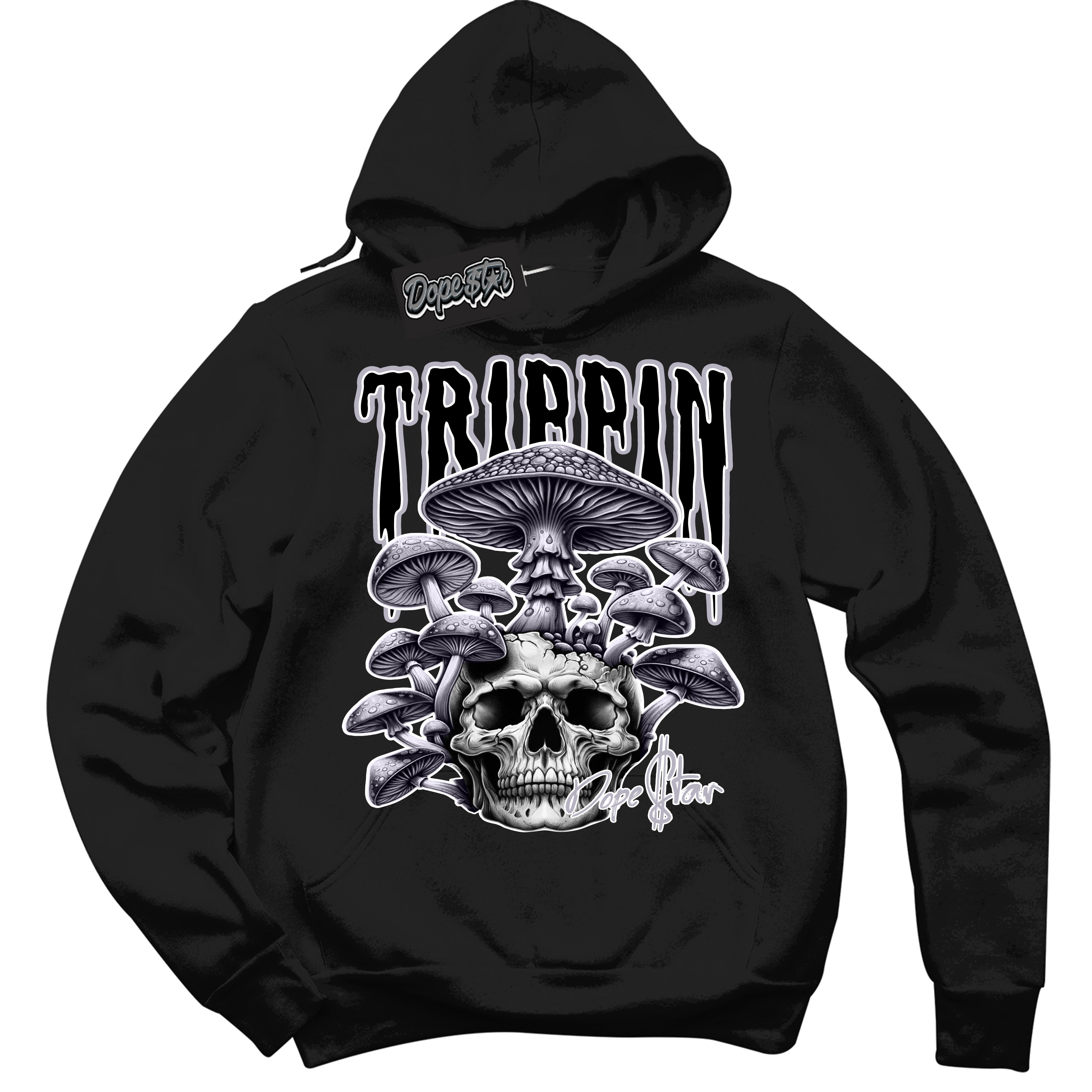 Cool Black Hoodie with “ Trippin ” design that Perfectly Matches OG Barons 1s Jordans.
