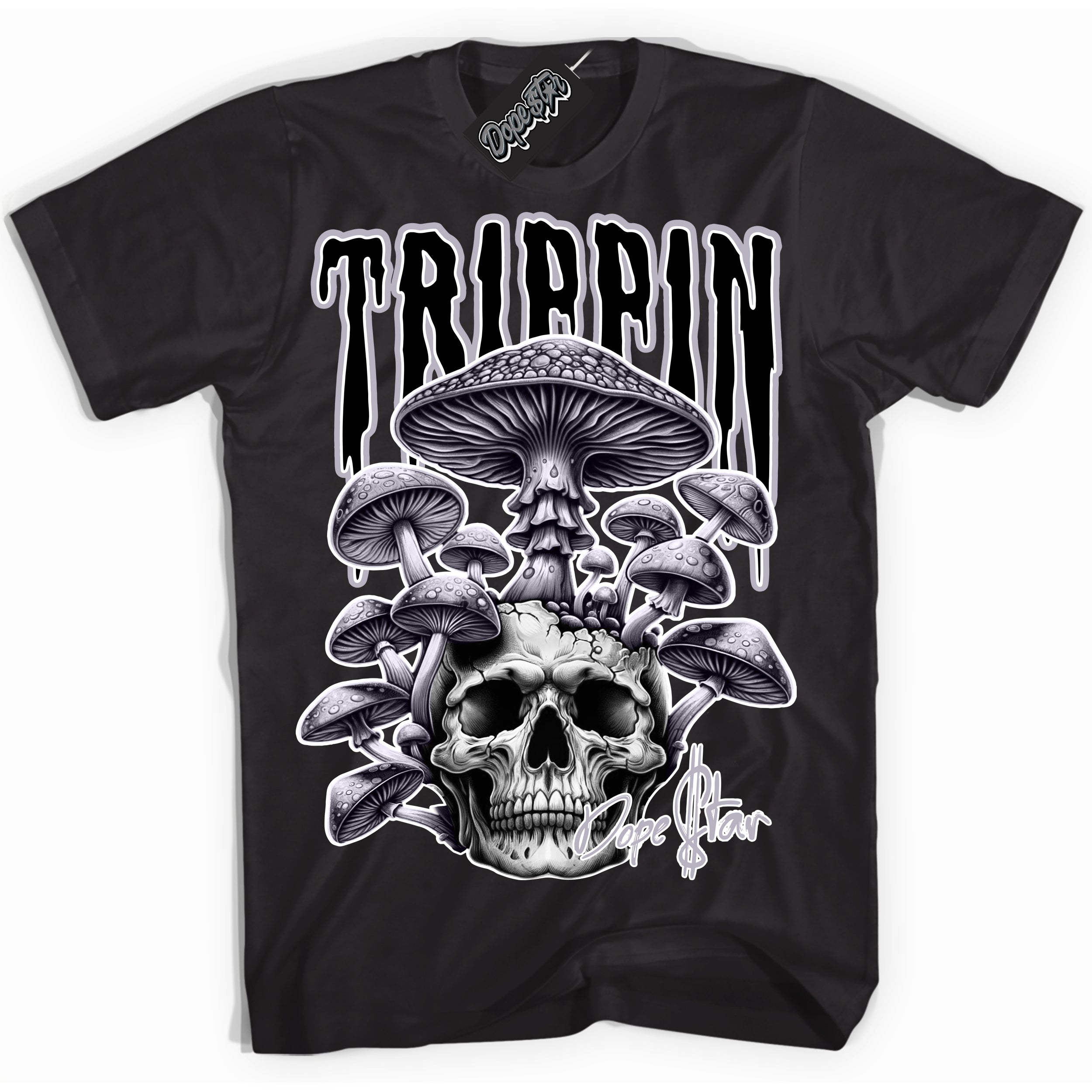 Cool Black Shirt with “ Trippin ” design that perfectly matches OG Barons 1s Jordans.