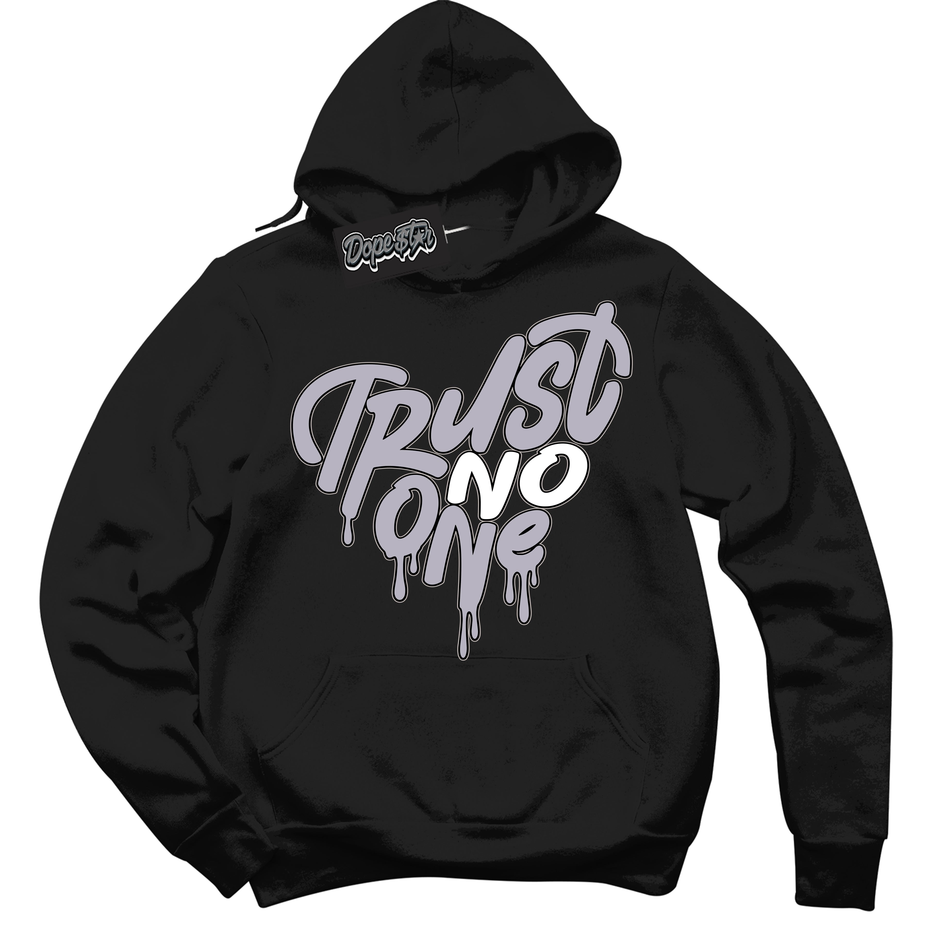 Cool Black Hoodie with “ Trust No One Heart ” design that Perfectly Matches OG Barons 1s Jordans.