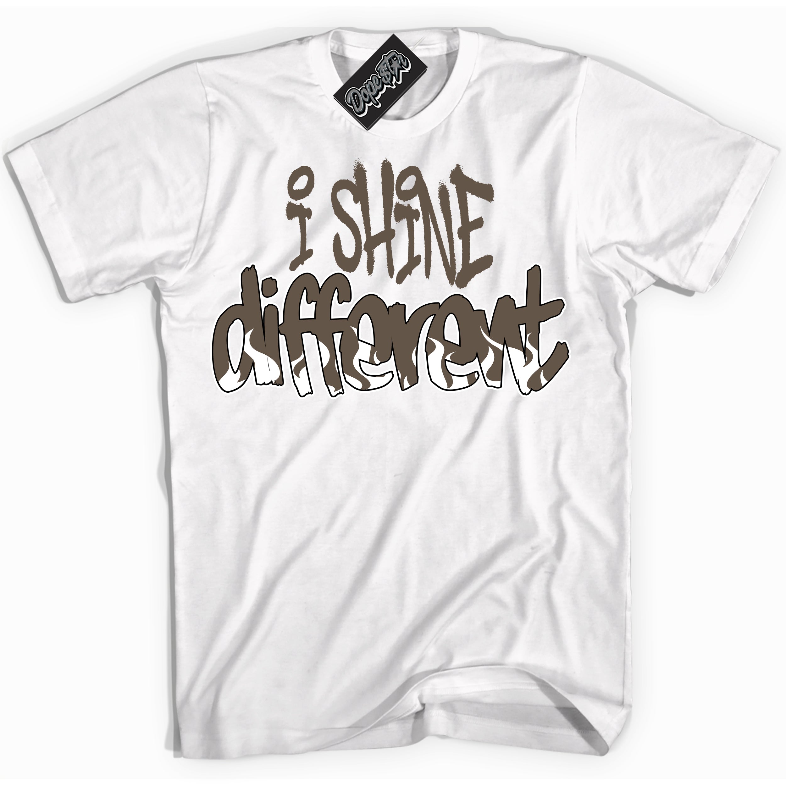 Cool White Shirt with “I Shine Different” design that perfectly matches the Mocha Palomino 1s Jordans.
