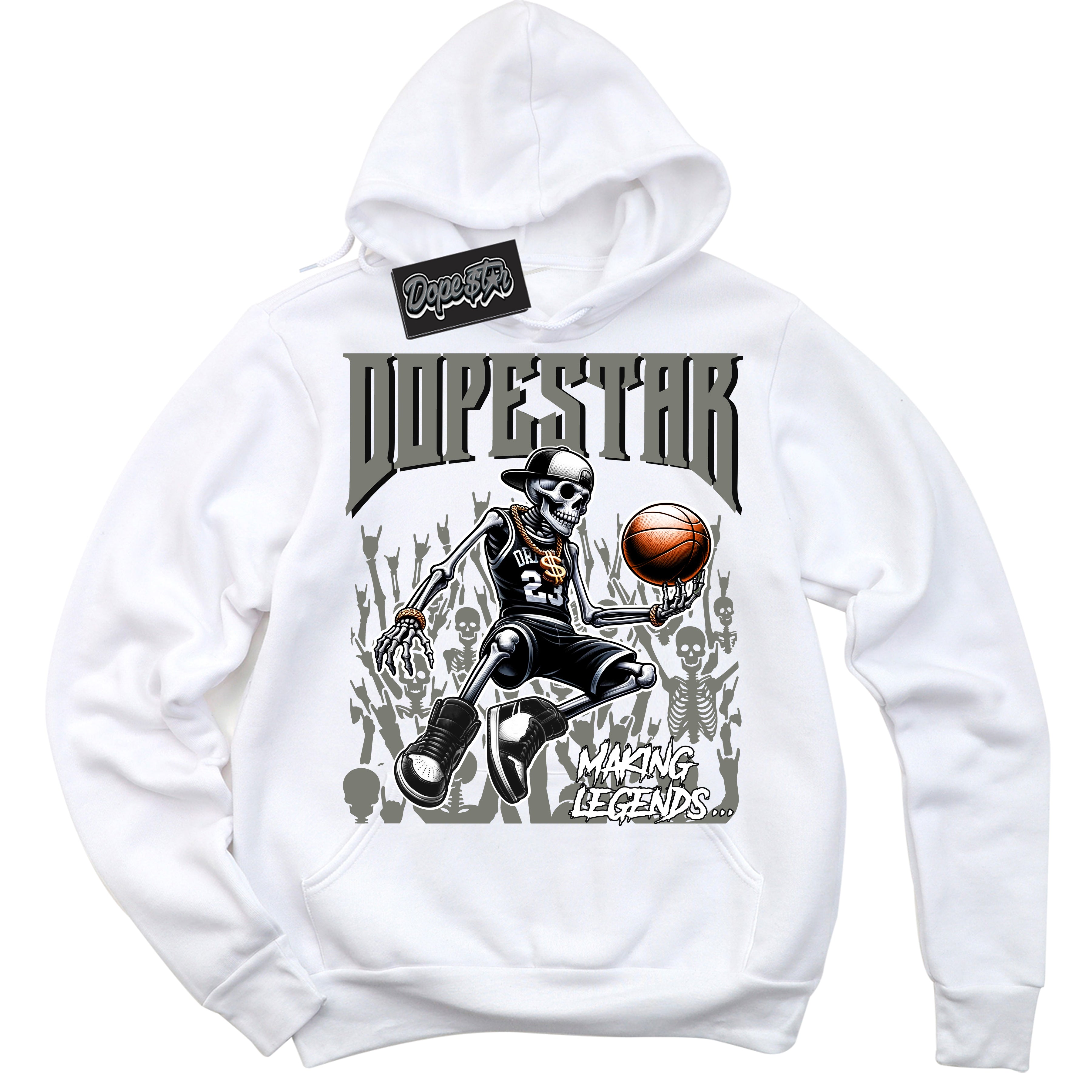Cool White Hoodie with “ Making Legends ” design that Perfectly Matches Shadow 1s Sneakers.