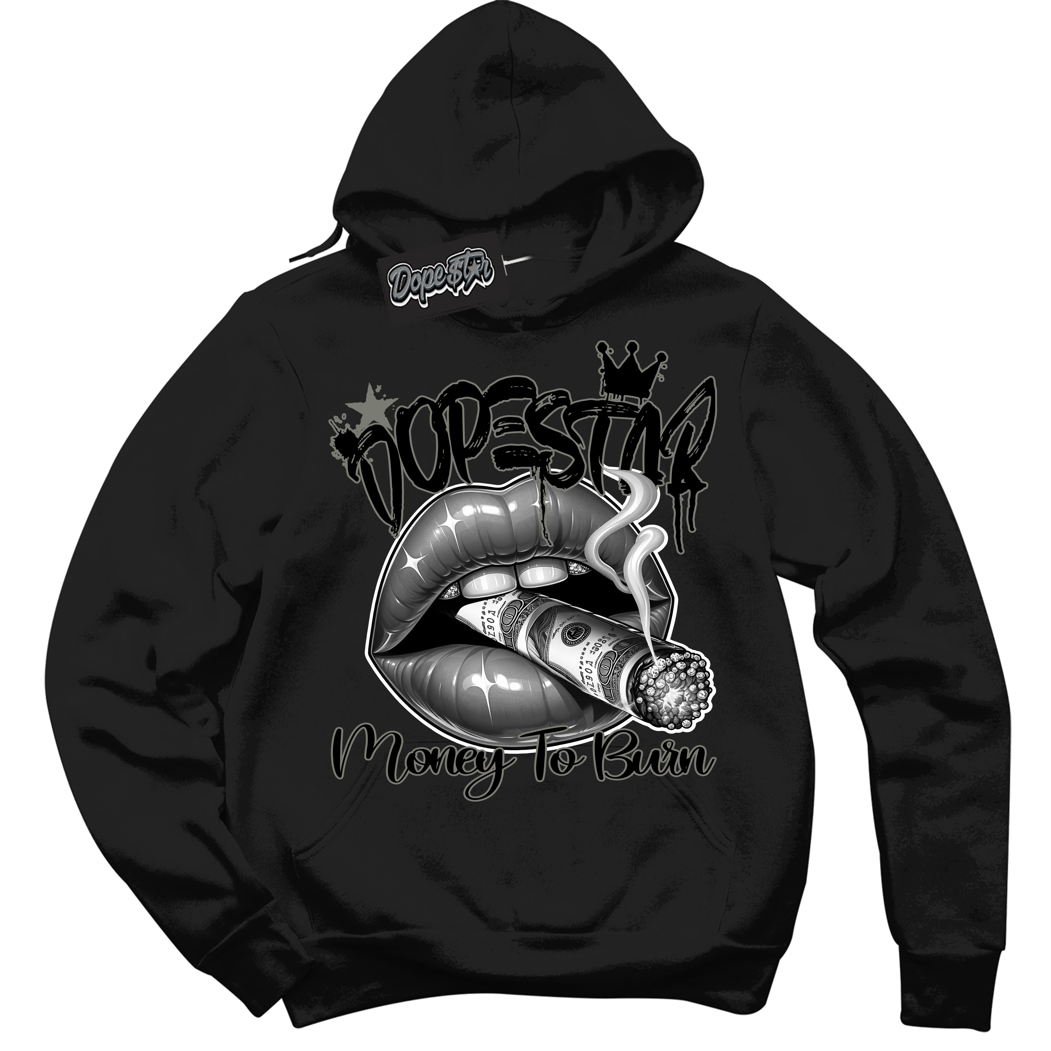 Cool Black Hoodie with “ Money To Burn ” design that Perfectly Matches Shadow 1s Sneakers.