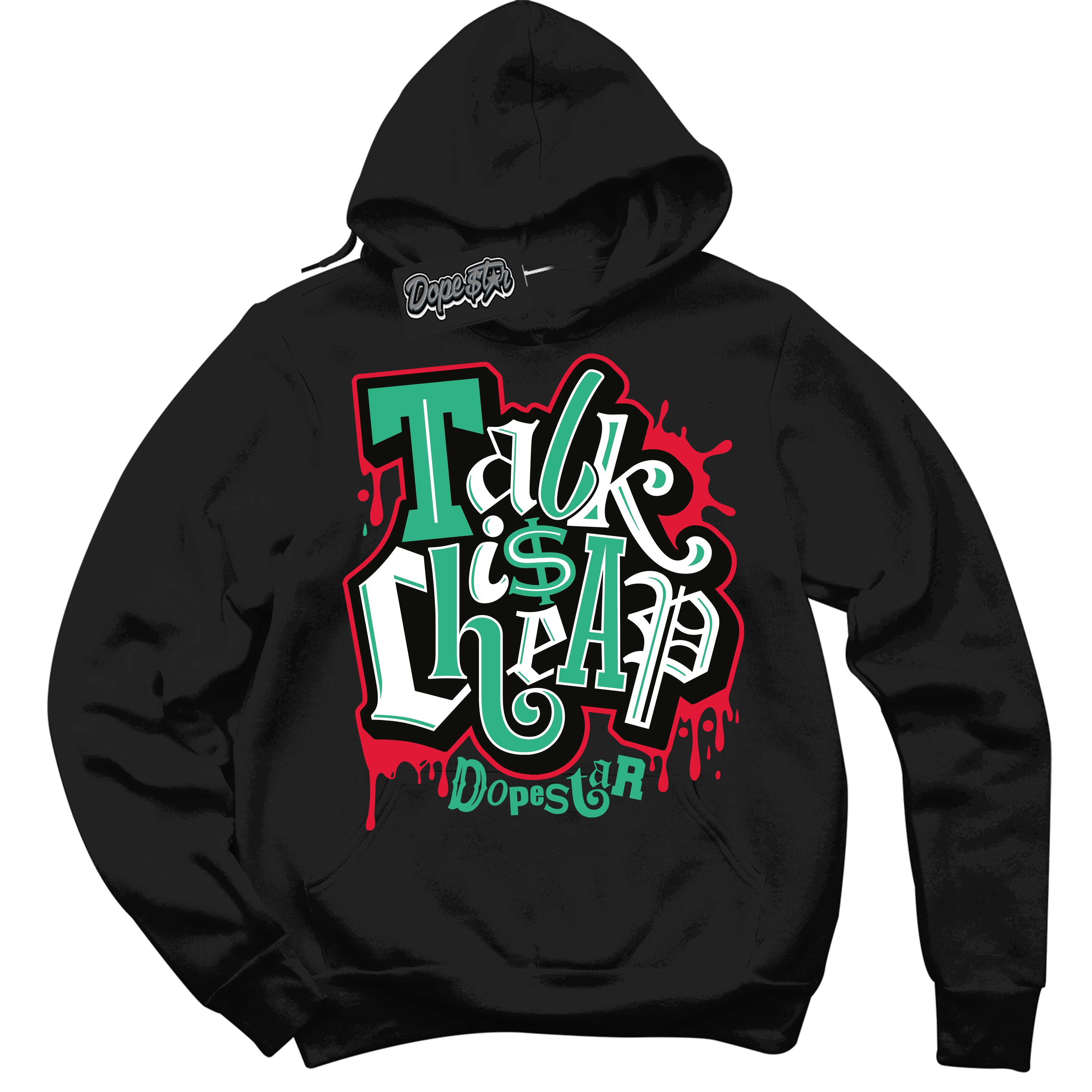 Cool Black Hoodie with “ Talk Is Cheap ” design that Perfectly Matches Quai 54 1s Sneakers.
