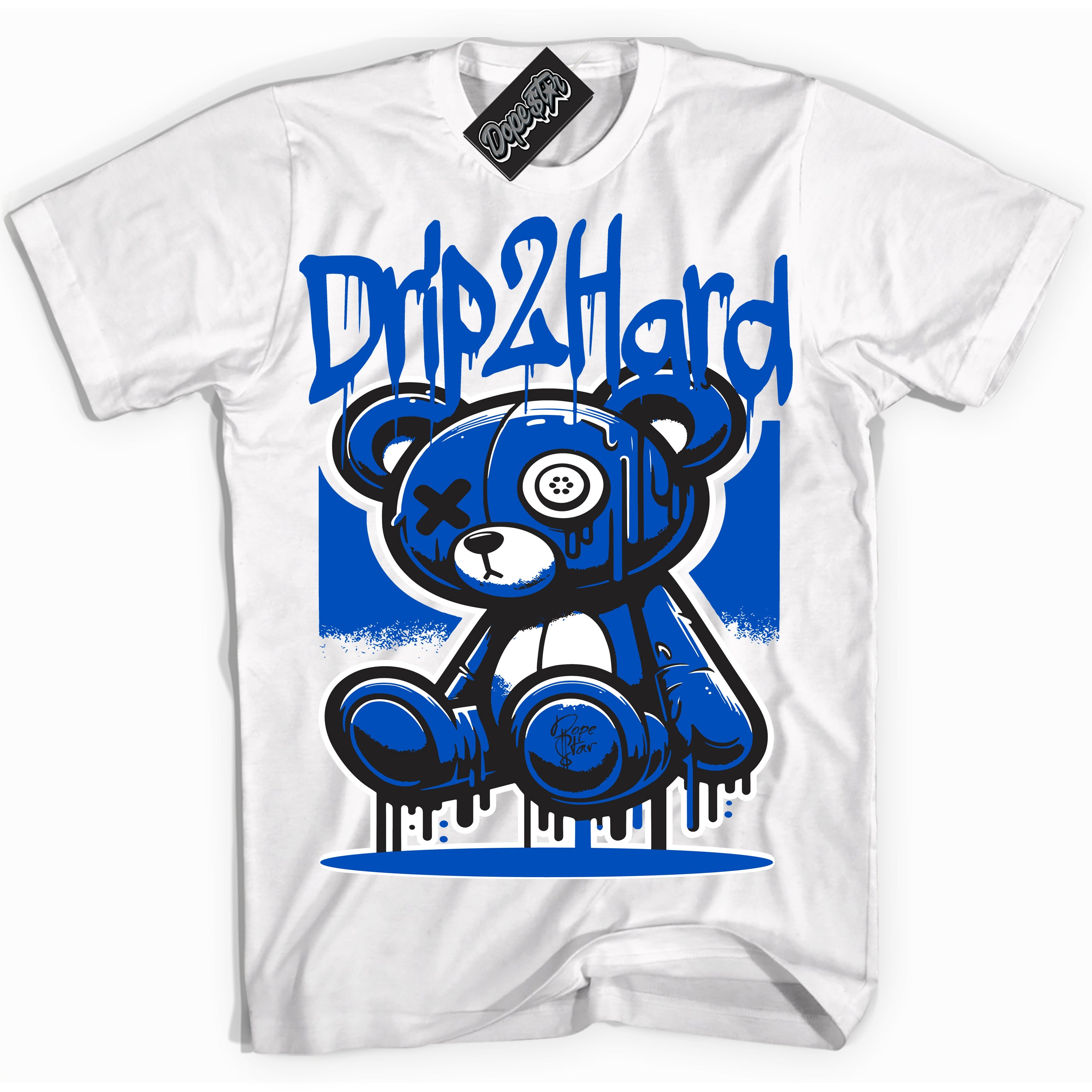 Cool White Shirt with “ Drip 2 Hard” design that perfectly matches Quai 54 1s Sneakers.
