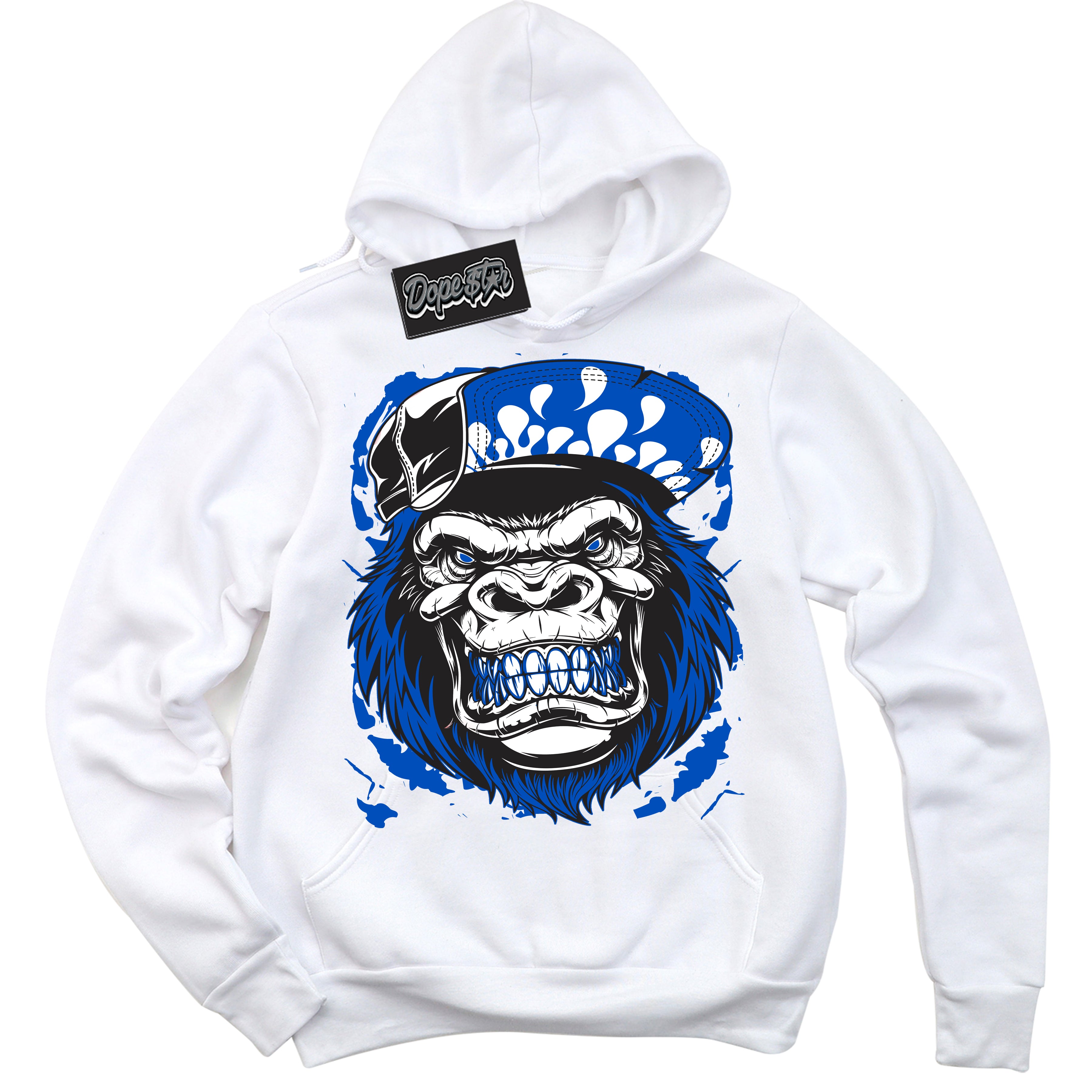 Cool White Hoodie with “ Gorilla Beast ” design that Perfectly Matches Quai 54 1s Sneakers.