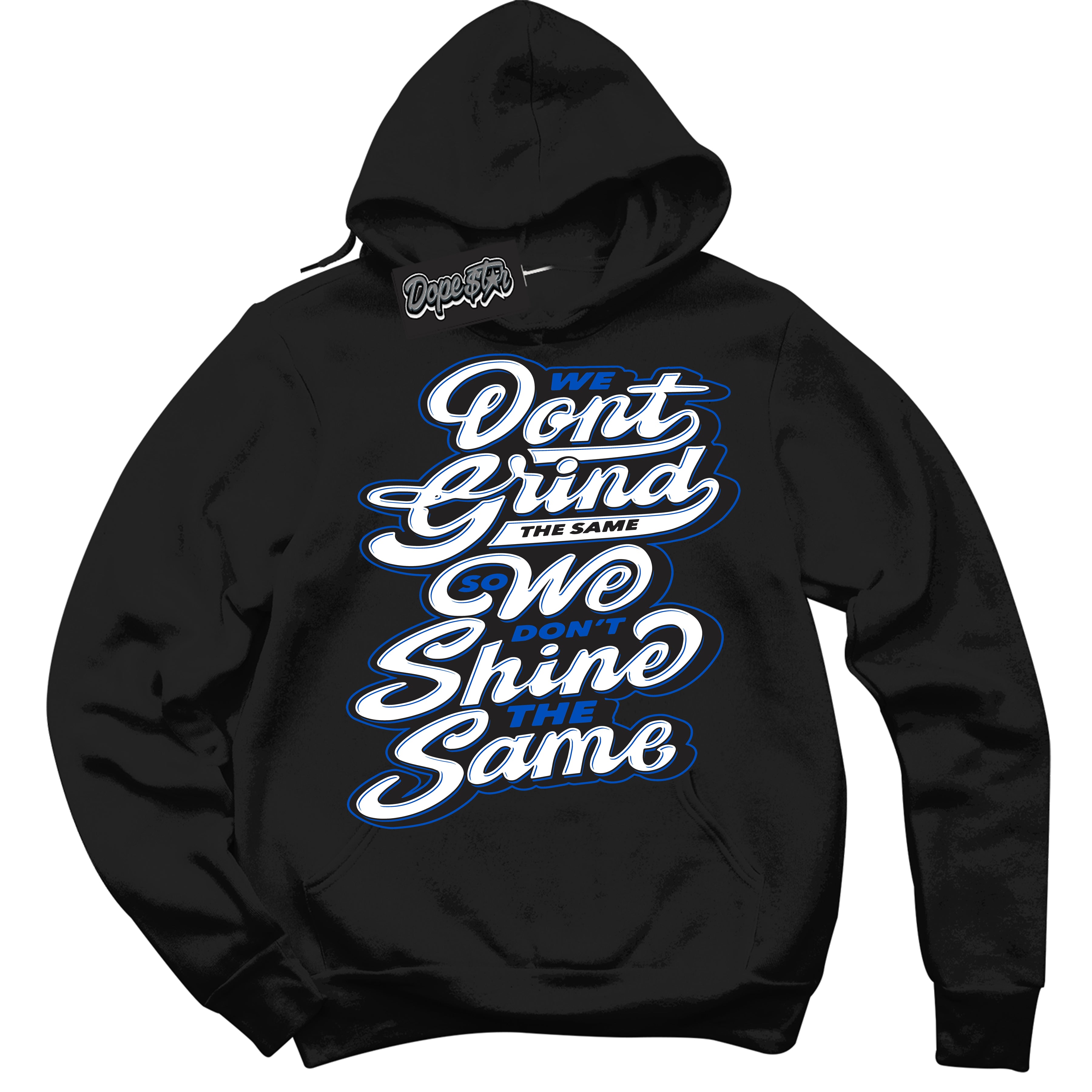 Cool Black Hoodie with “ Grind Shine ” design that Perfectly Matches Quai 54 1s Sneakers.