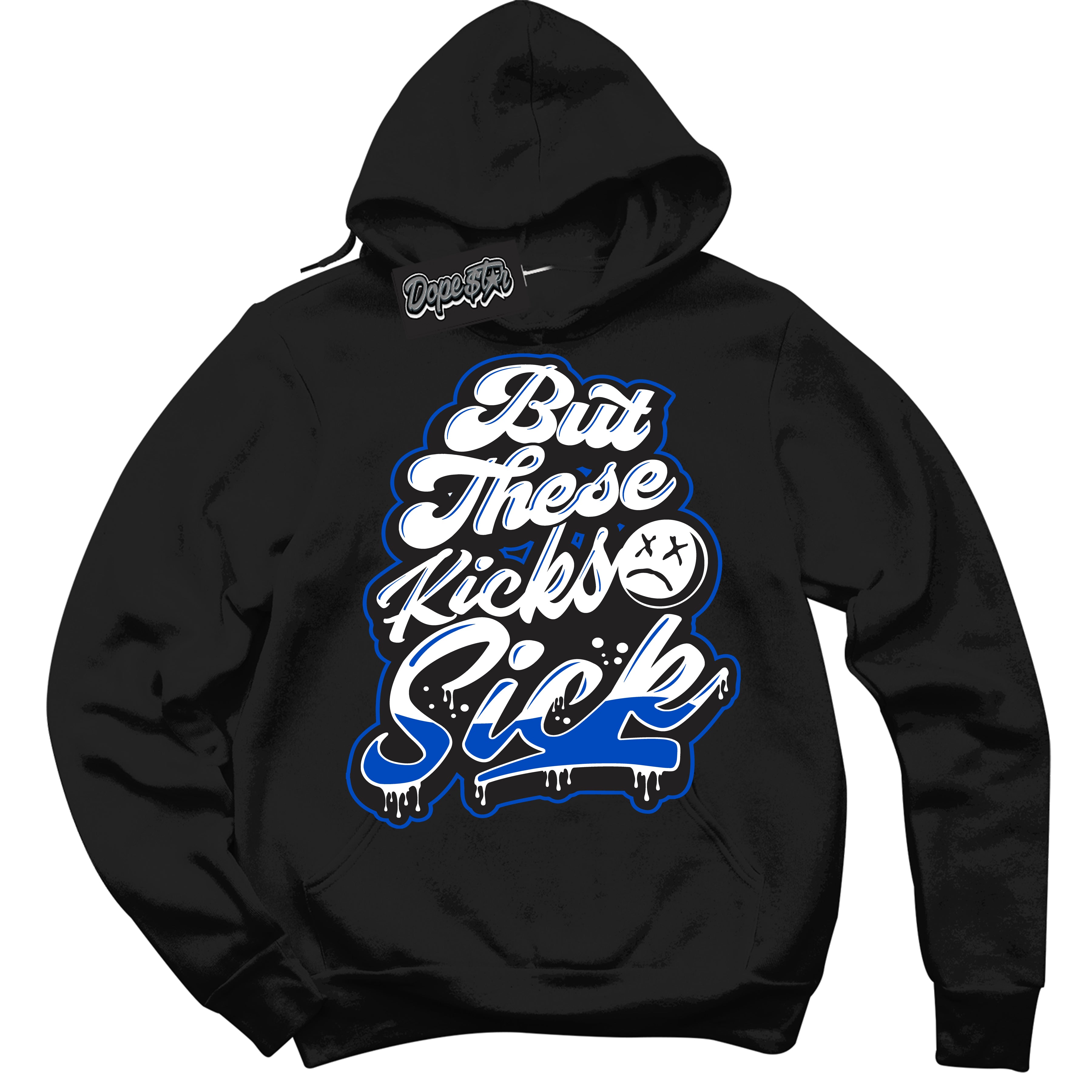 Cool Black Hoodie with “ Kick Sick ” design that Perfectly Matches Quai 54 1s Sneakers.