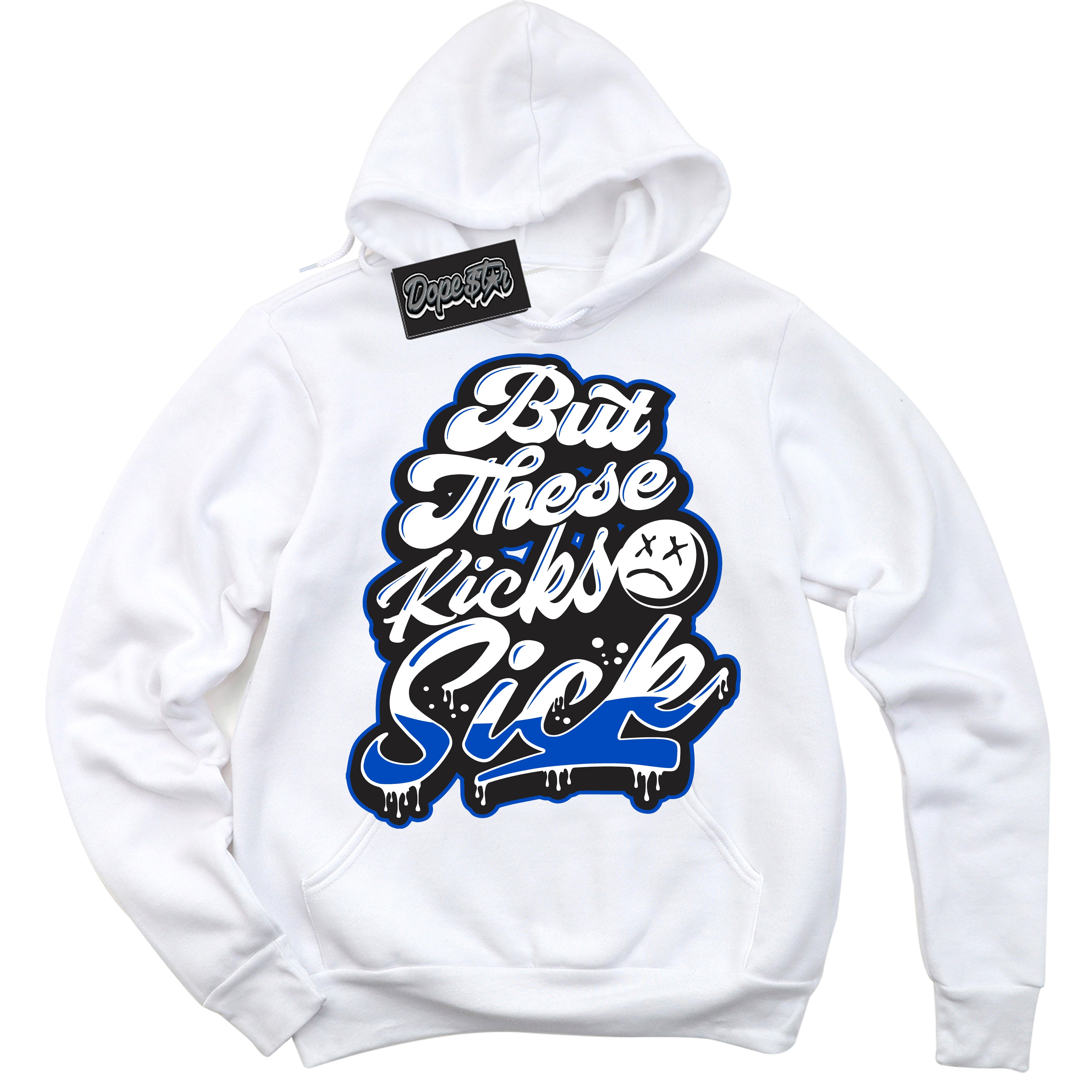 Cool White Hoodie with “ Kick Sick ” design that Perfectly Matches Quai 54 1s Sneakers.