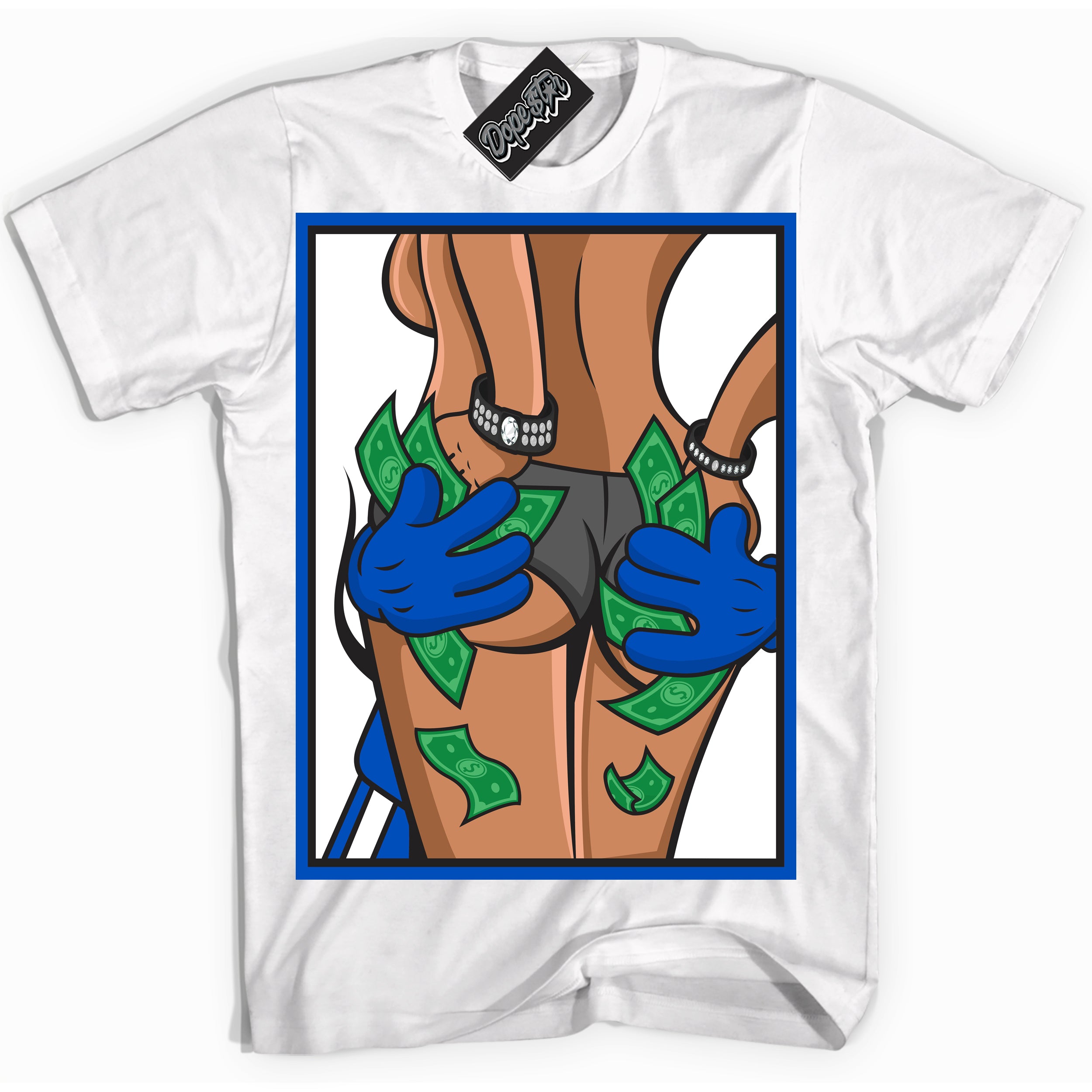 Cool White Shirt with “ Money Hands” design that perfectly matches Quai 54 1s Sneakers.