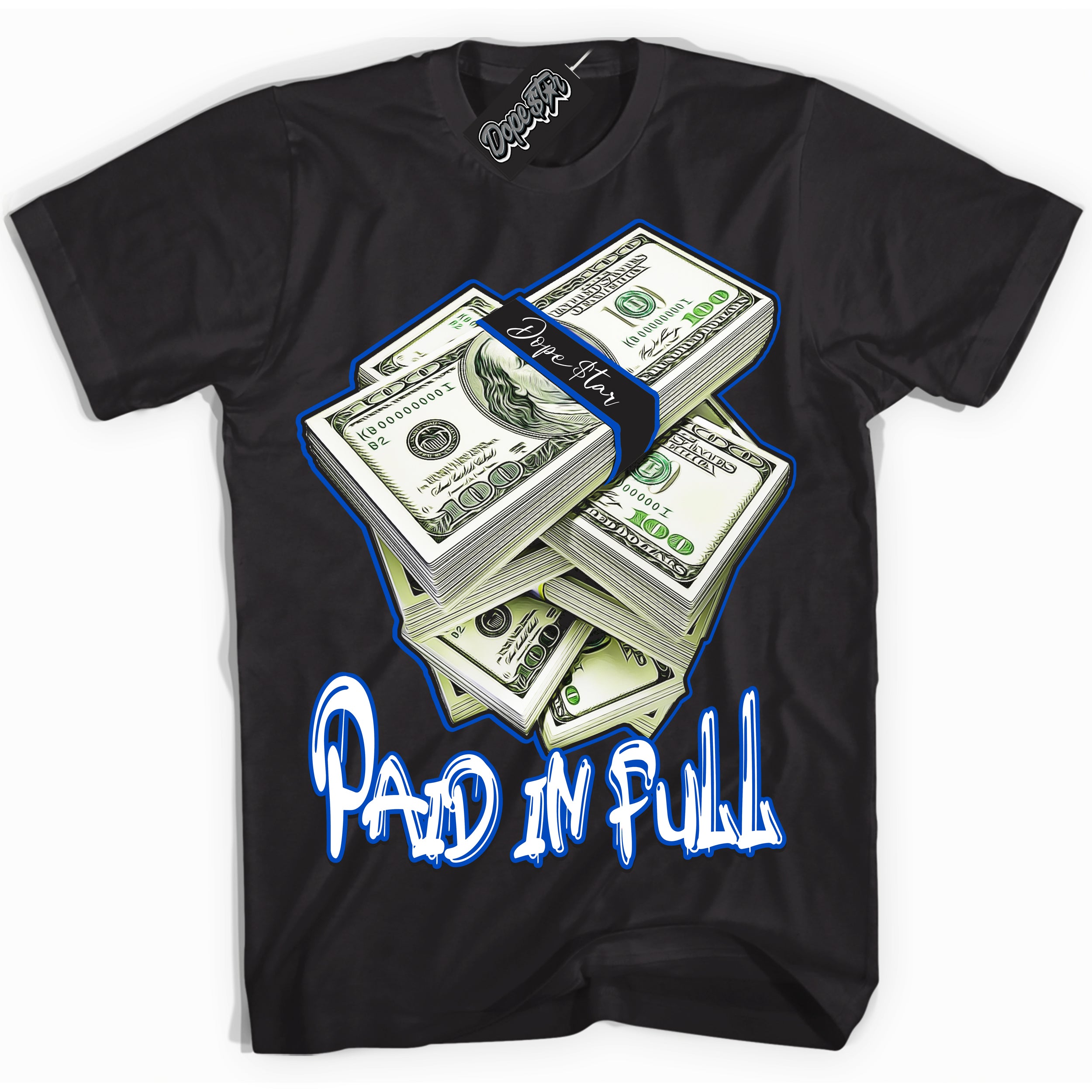 Cool Black Shirt with “ Paid In Full” design that perfectly matches Quai 54 1s Sneakers.
