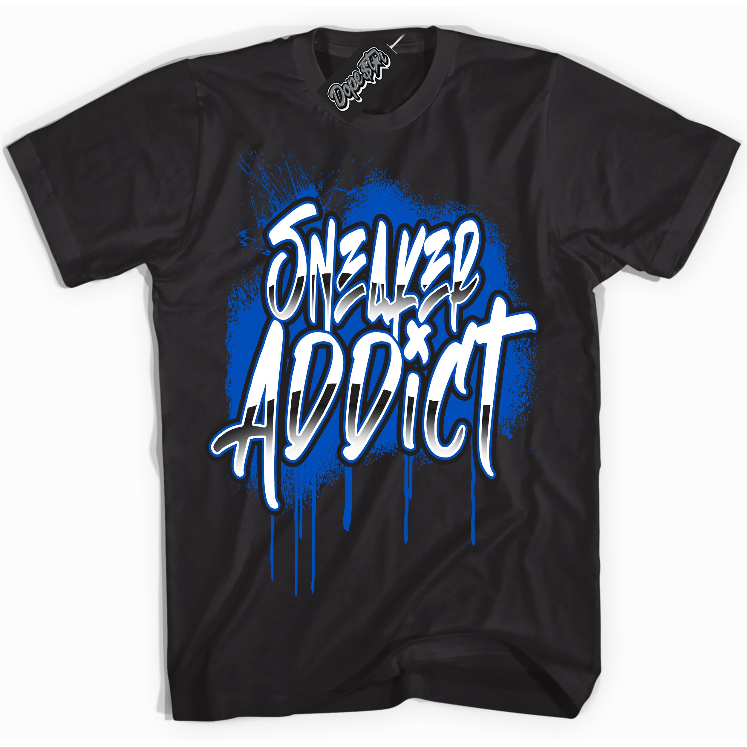 Cool Black Hoodie with “ Sneaker Addict ” design that Perfectly Matches Quai 54 1s Sneakers.