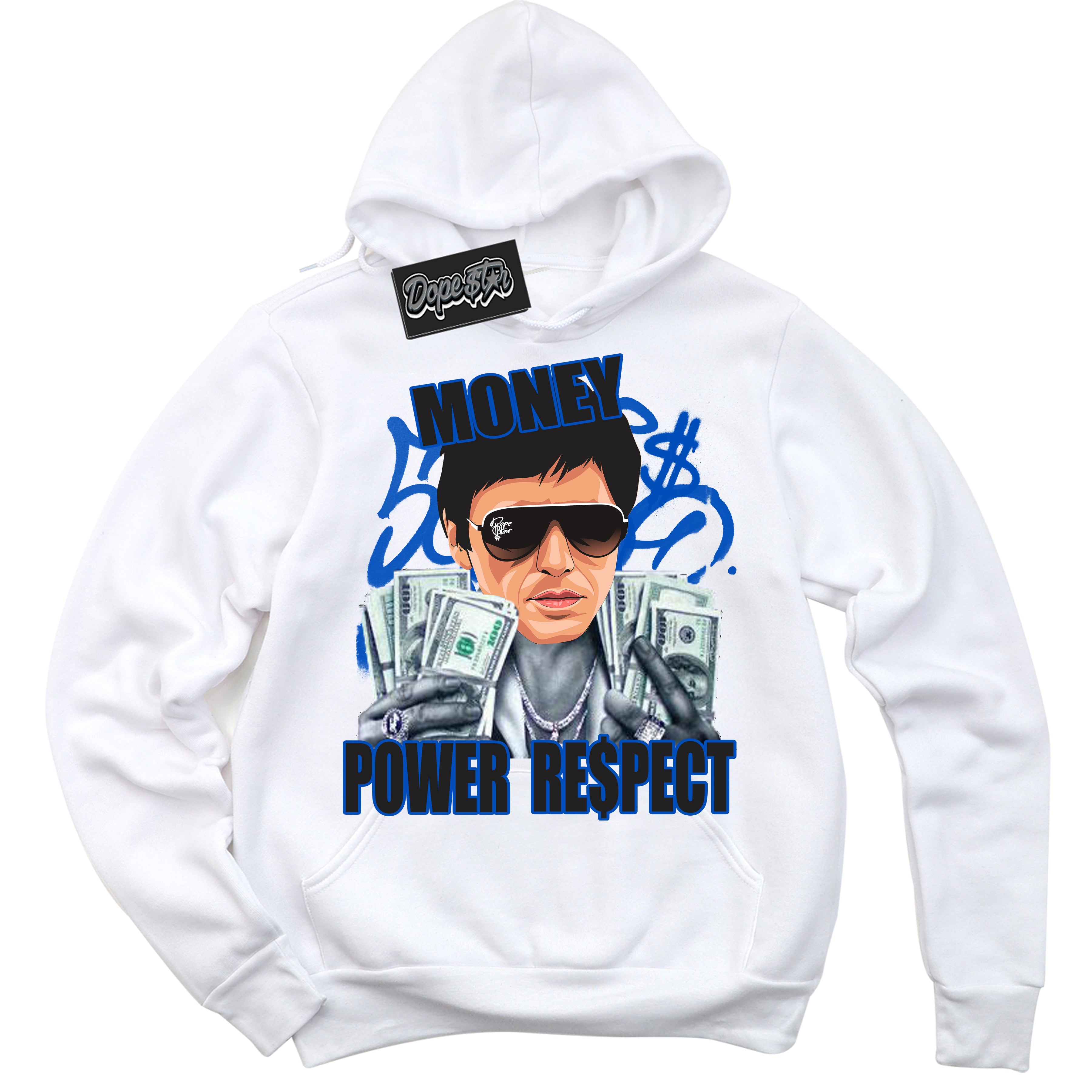 Cool White Hoodie with “ Tony Montana ” design that Perfectly Matches Quai 54 1s Sneakers.