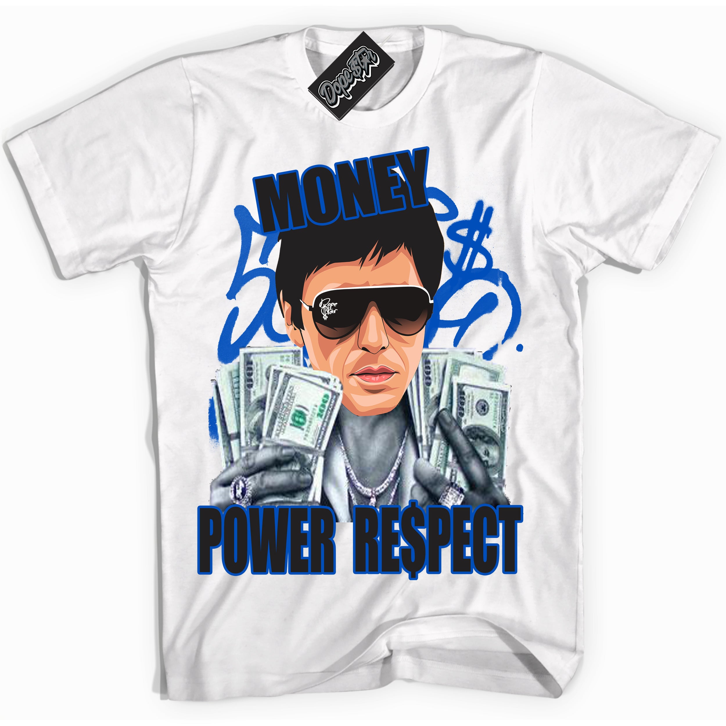 Cool White Shirt with “ Tony Montana” design that perfectly matches Quai 54 1s Sneakers.