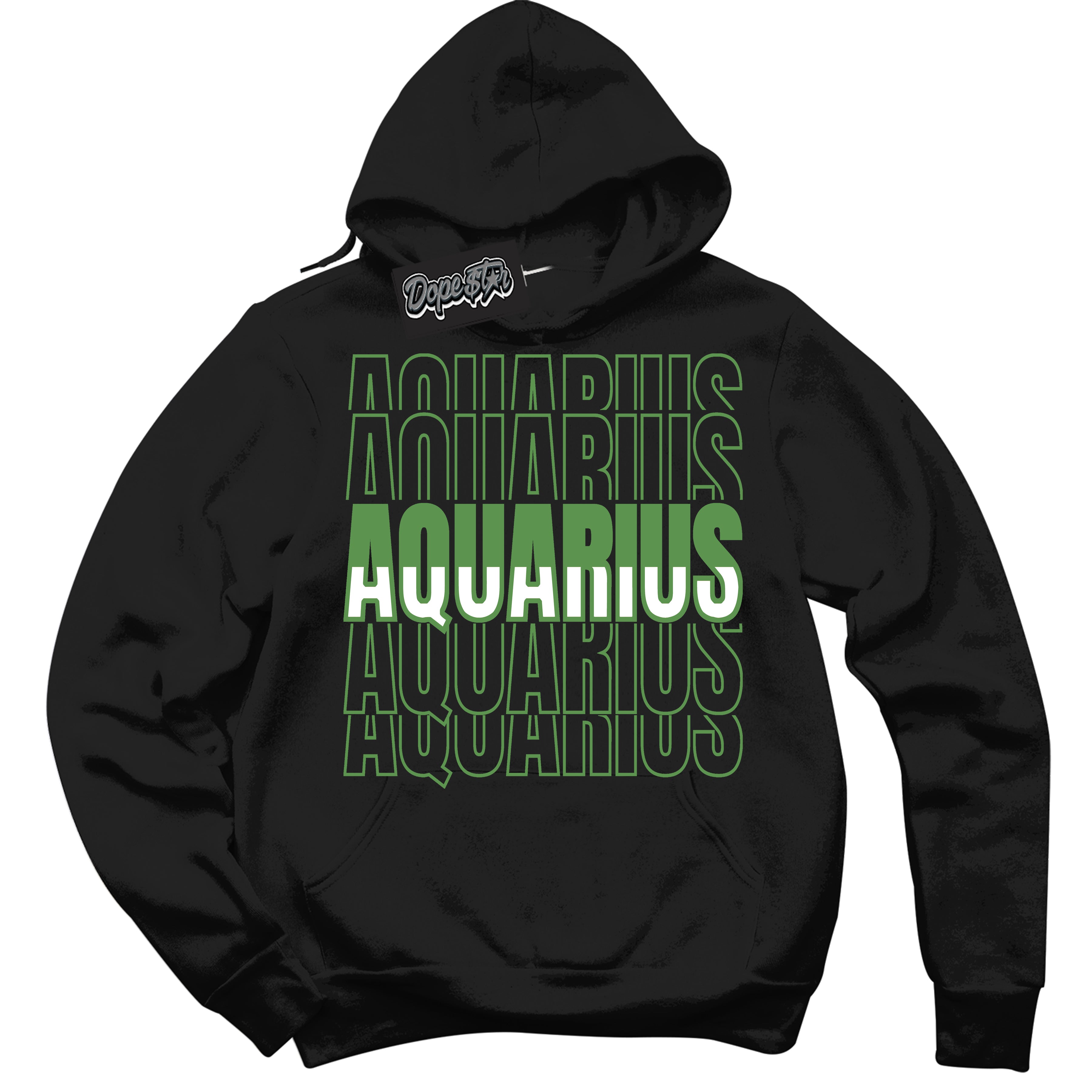Cool Black Hoodie with “ Aquarius ” design that Perfectly Matches Chlorophyll 1s Jordans.