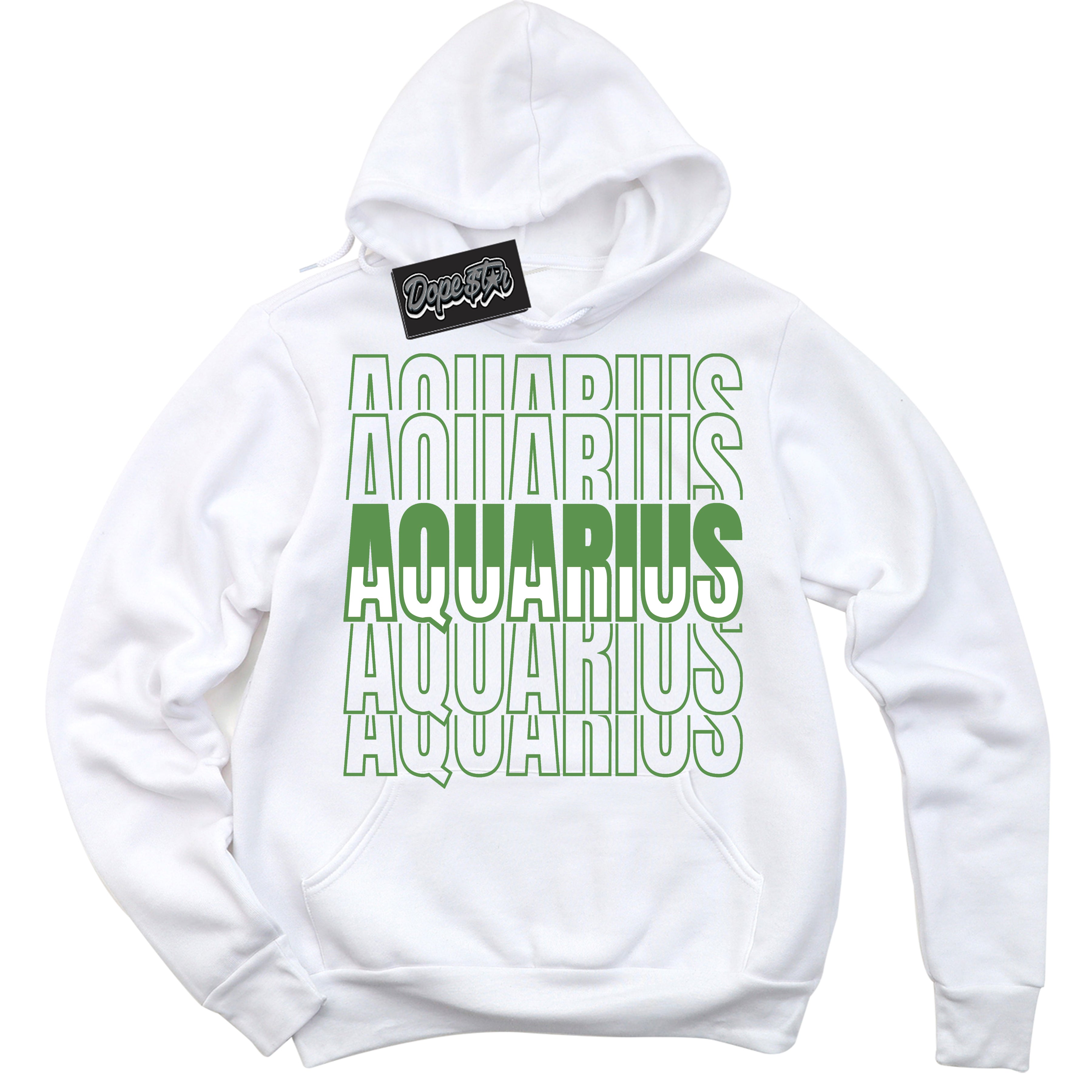 Cool White Hoodie with “ Aquarius ” design that Perfectly Matches Chlorophyll 1s Jordans.