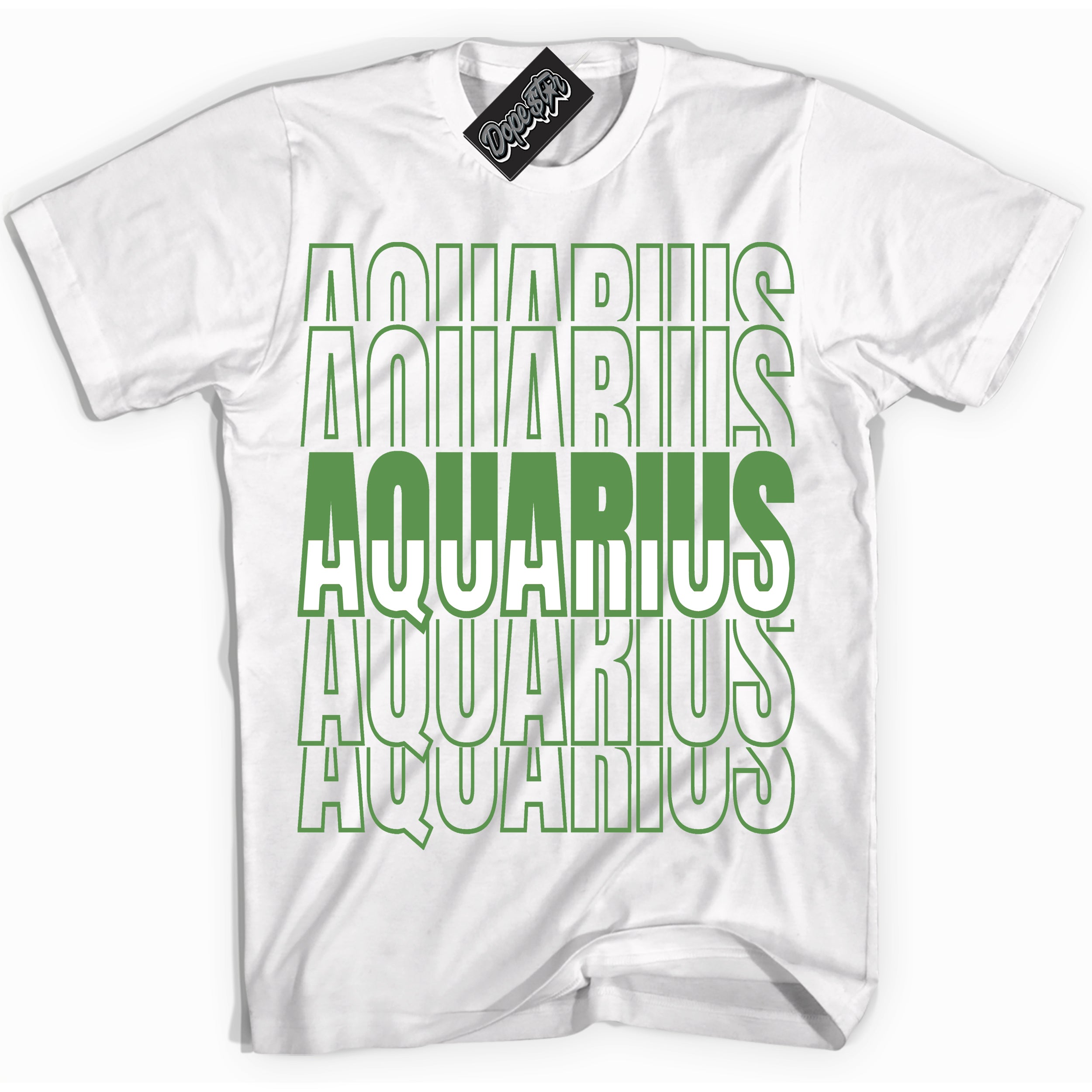 Cool White Shirt with “ Aquarius ” design that perfectly matches Chlorophyll 1s Jordans.