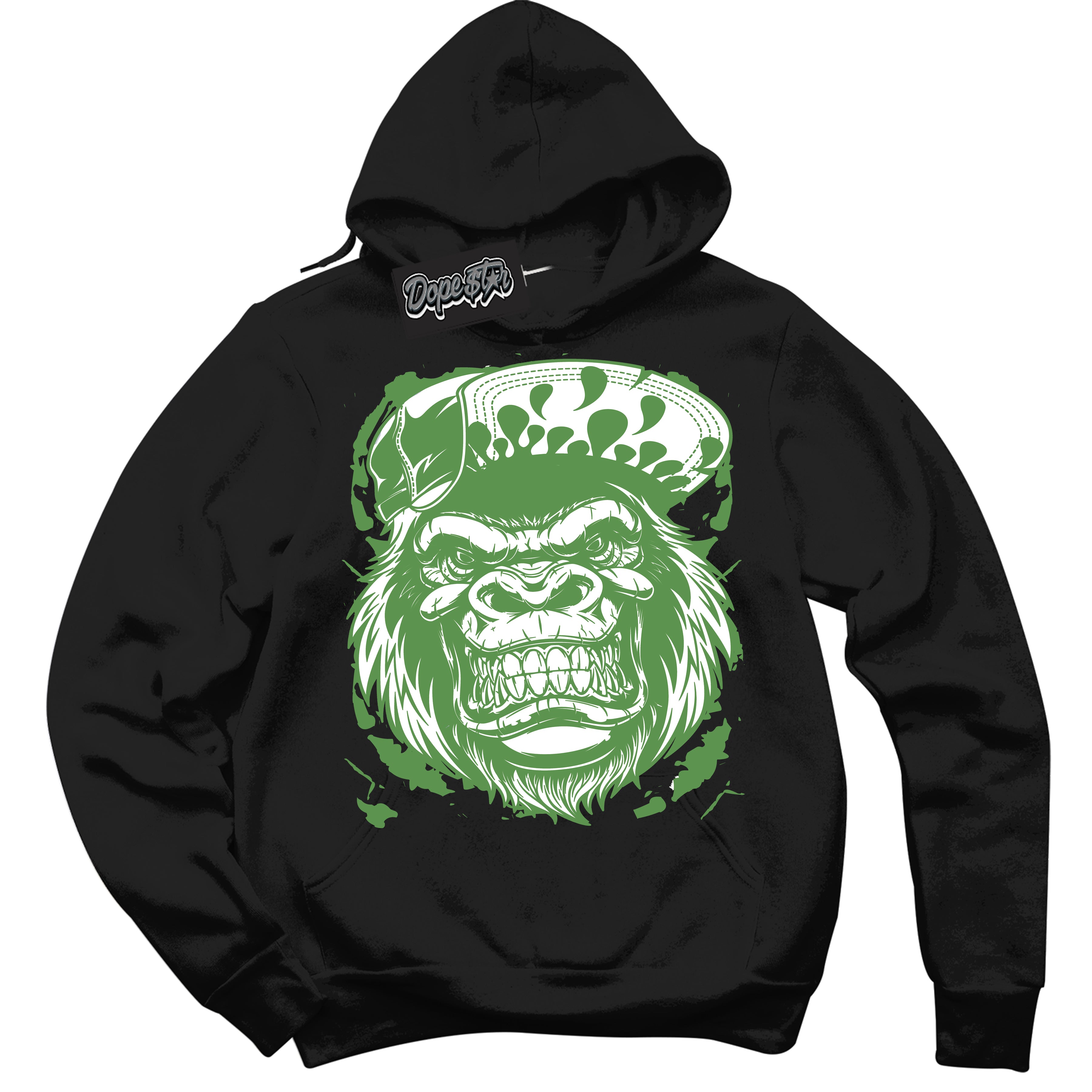 Cool Black Hoodie with “ Gorilla Beast ” design that Perfectly Matches Chlorophyll 1s Jordans.