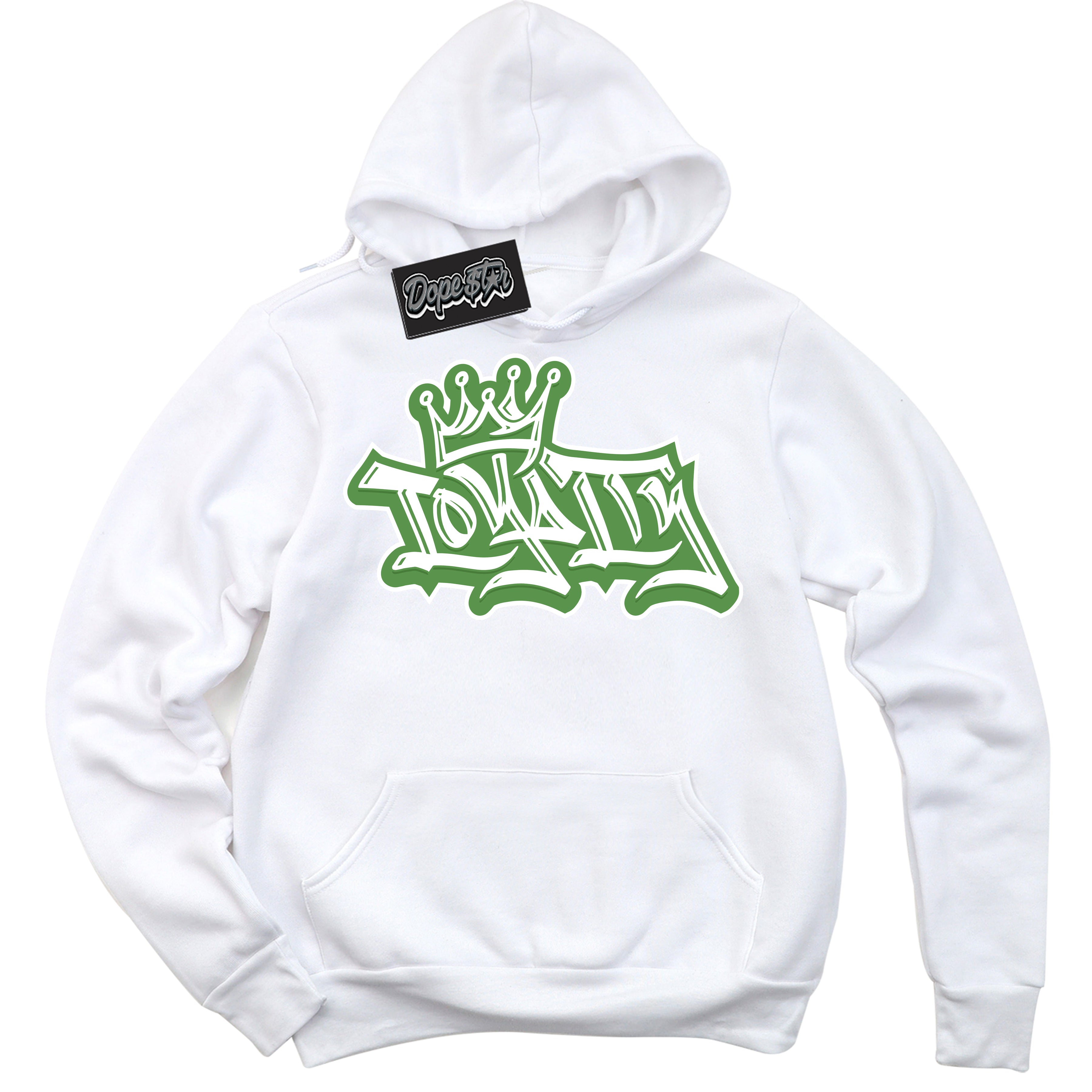 Cool White Hoodie with “ Loyalty Crown ” design that Perfectly Matches Chlorophyll 1s Jordans.